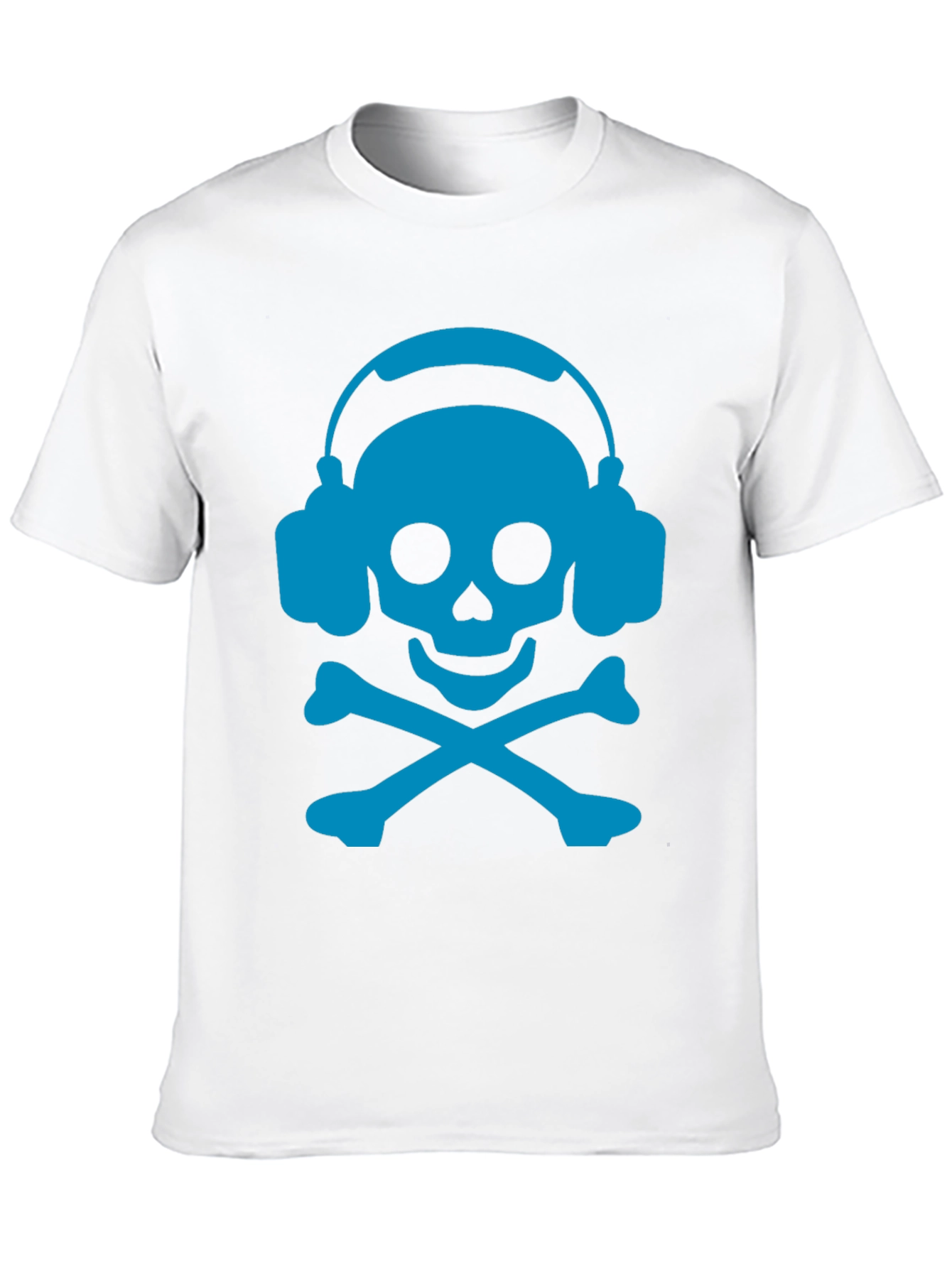 Skull & Crossbones Headphones T-Shirt - Black