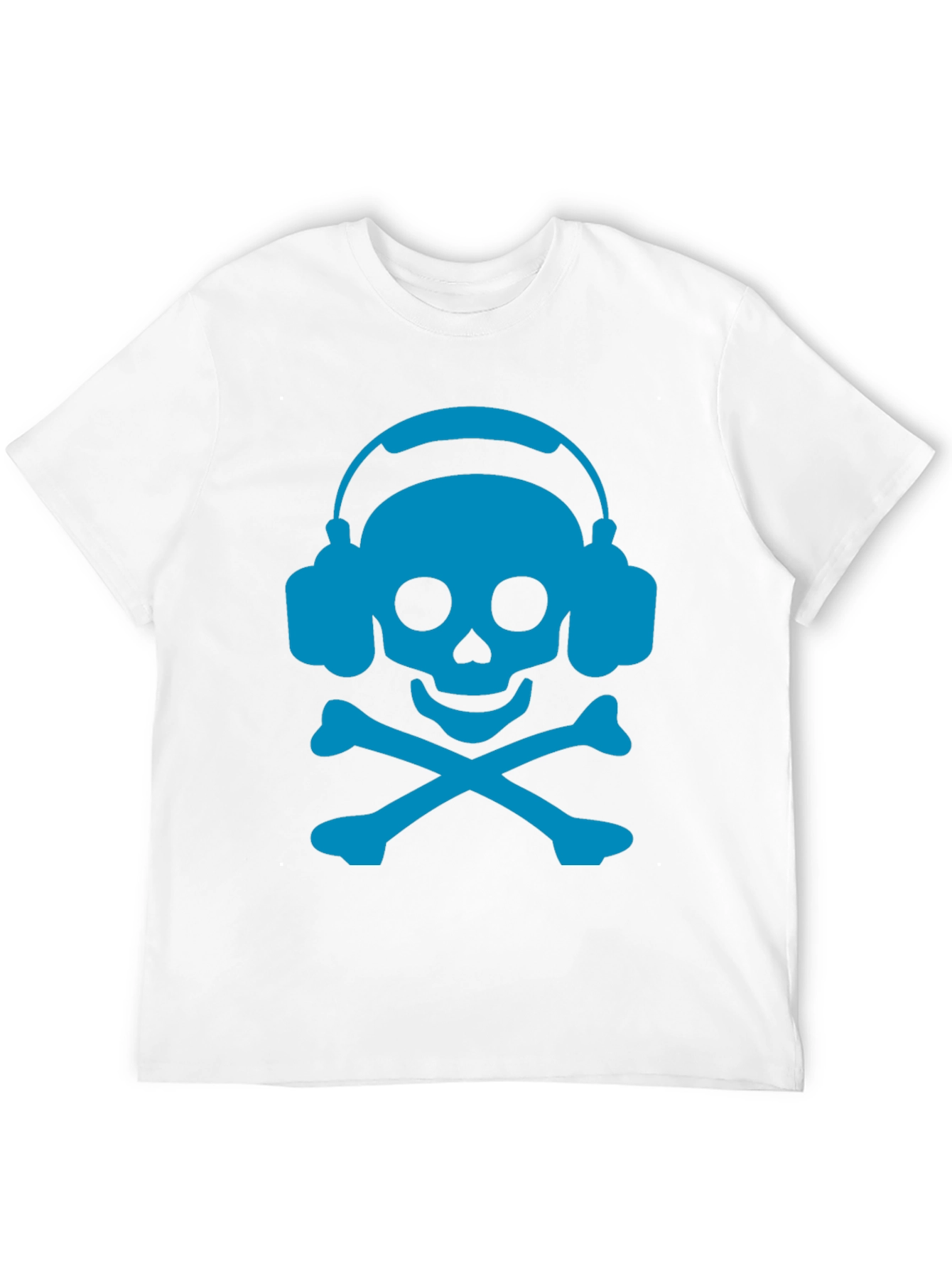 Skull & Crossbones Headphones T-Shirt - Black