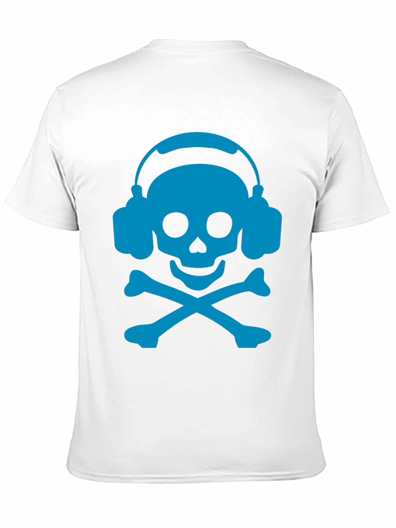 Skull & Crossbones Headphones T-Shirt - Black