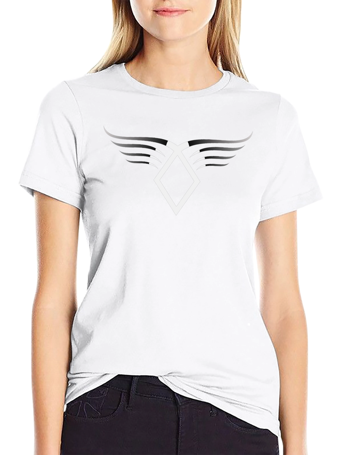 Winged Diamond Black T-Shirt - Stylish Casual Wear