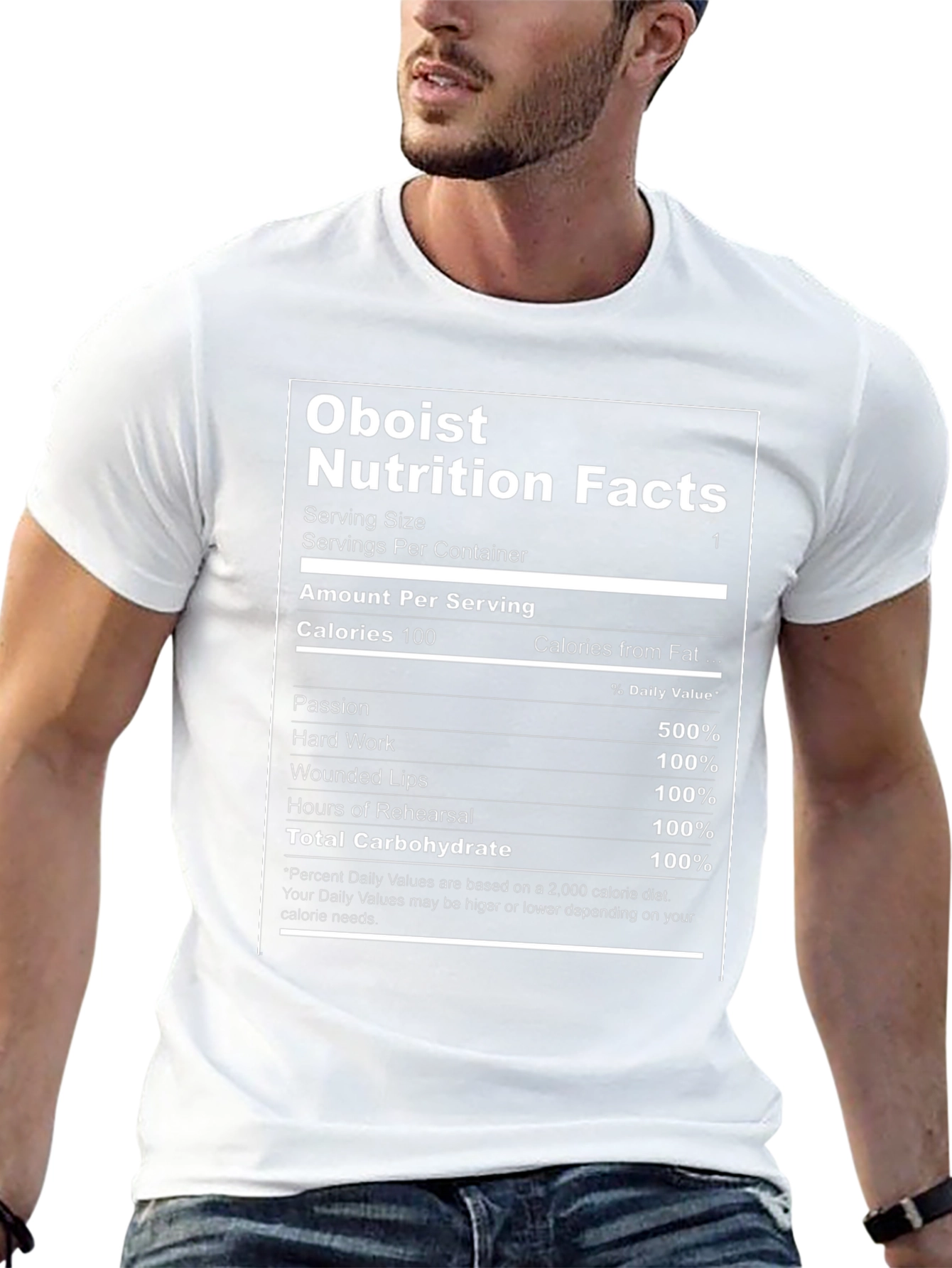 Oboist Nutrition Facts T-Shirt - Funny Musician Tee