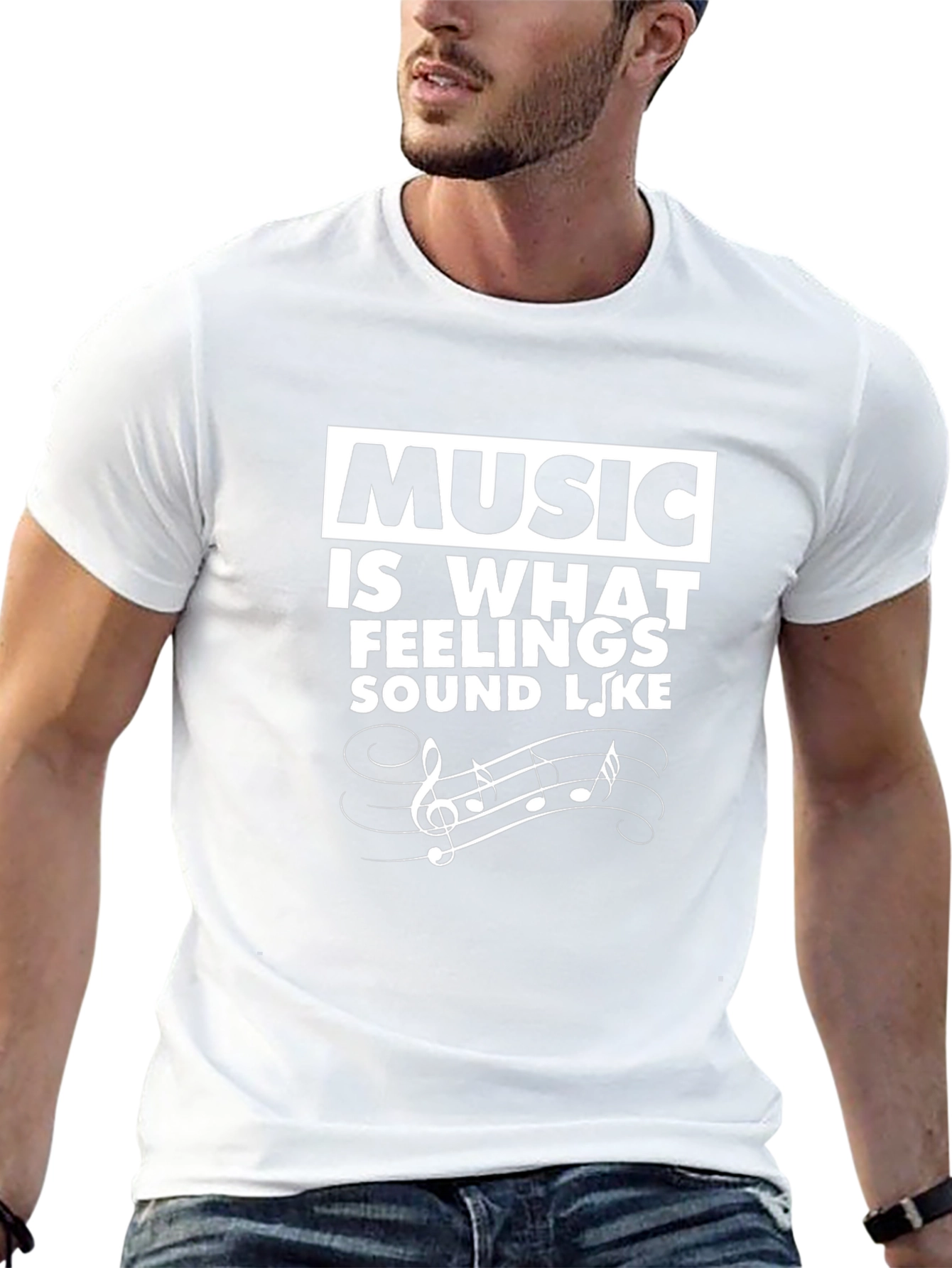 Music Is What Feelings Sound Like Black Tee
