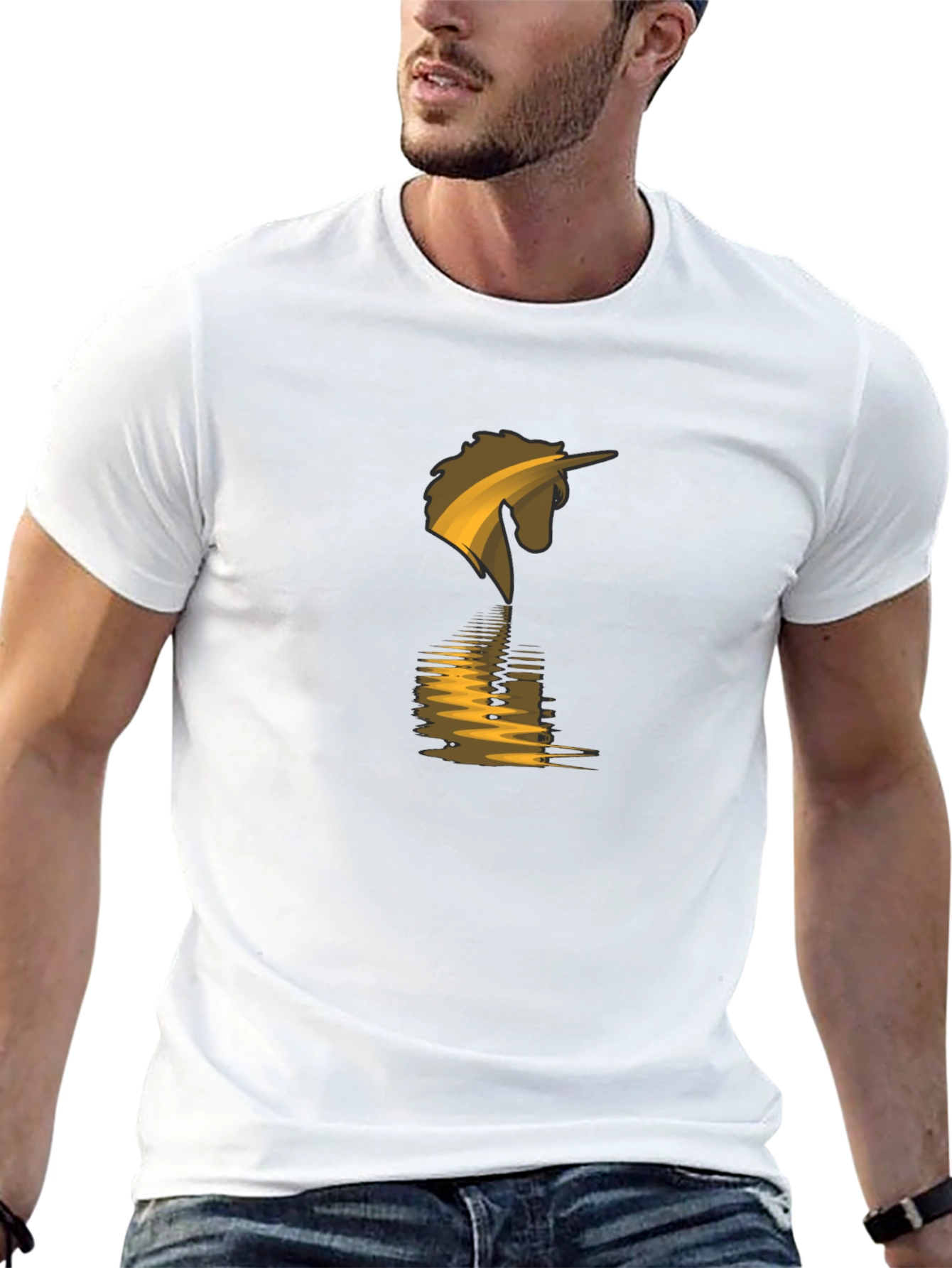Unicorn Reflection Black T-Shirt