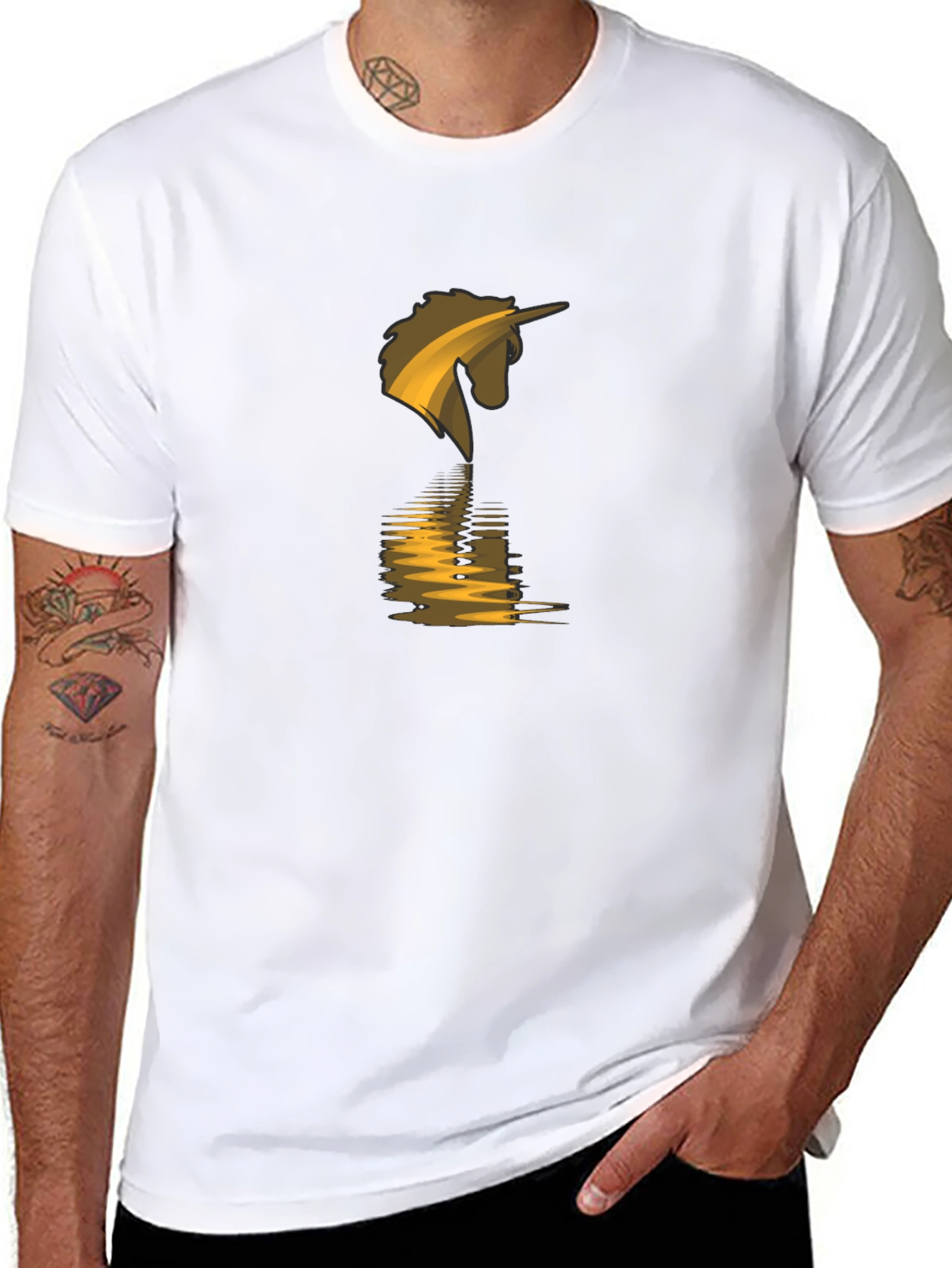 Unicorn Reflection Black T-Shirt