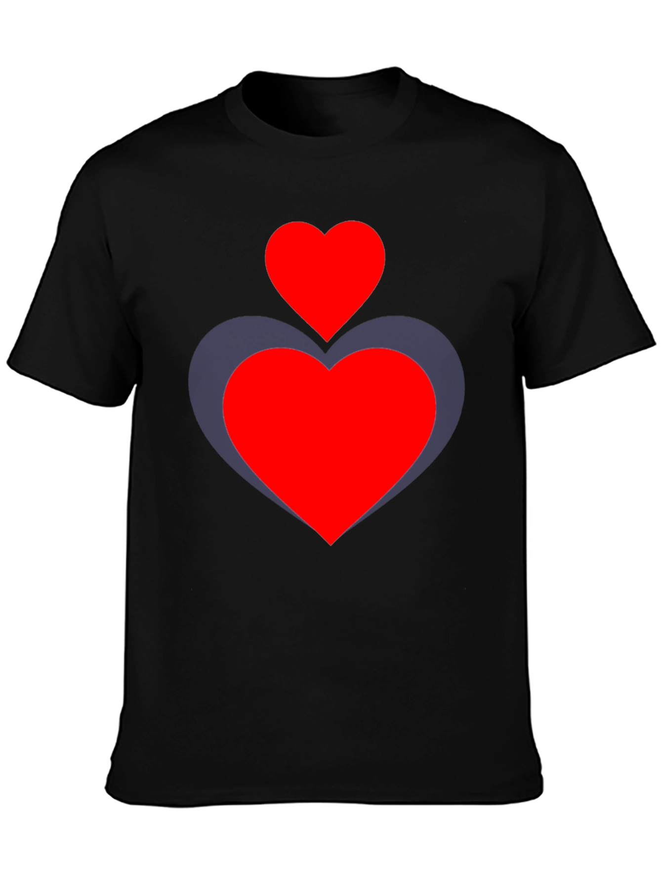 Heart Duo Graphic Tee - Stylish Black T-Shirt