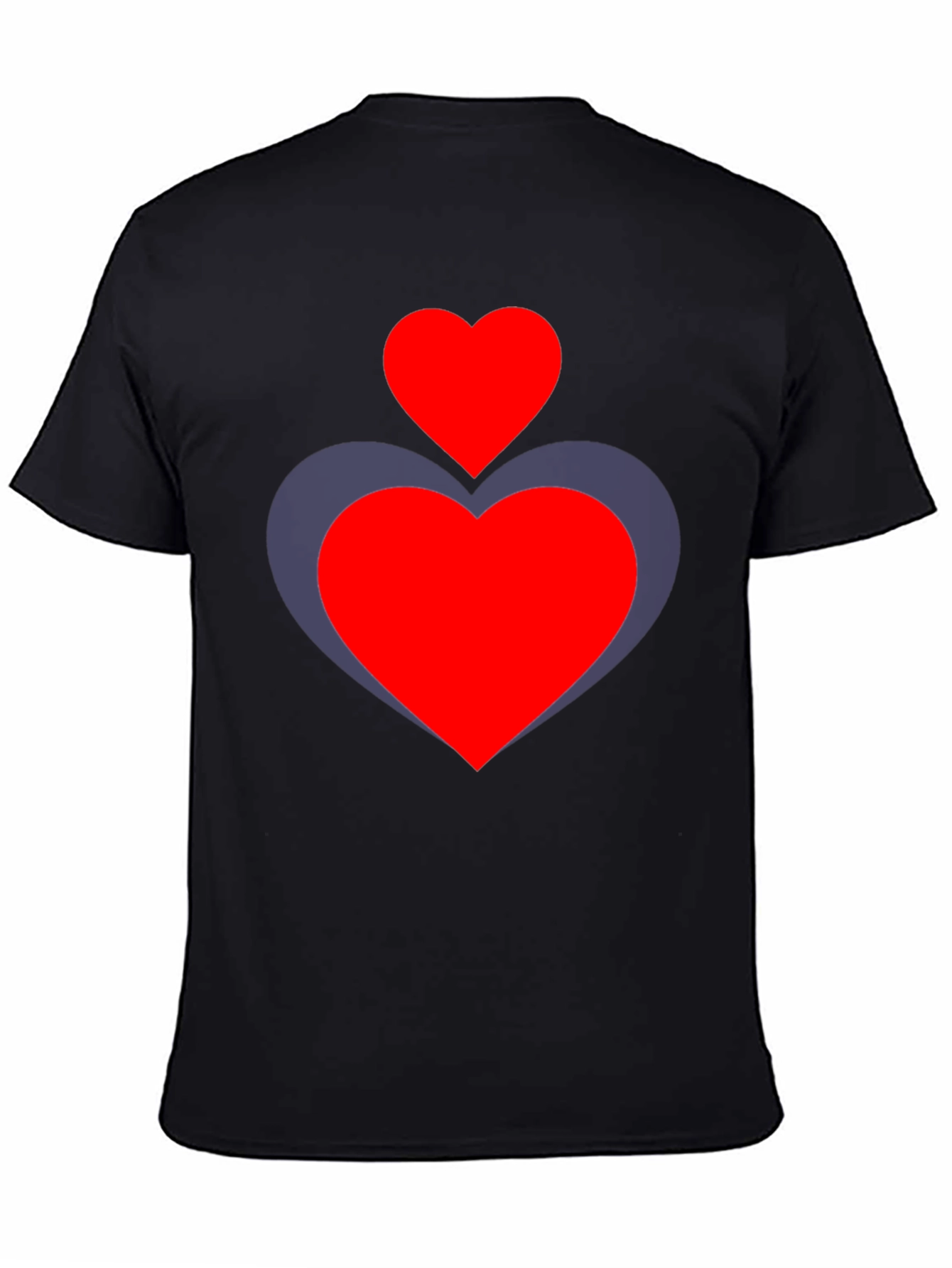 Heart Duo Graphic Tee - Stylish Black T-Shirt