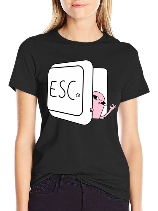 Escape Key Graphic T-Shirt - Pink Character Design