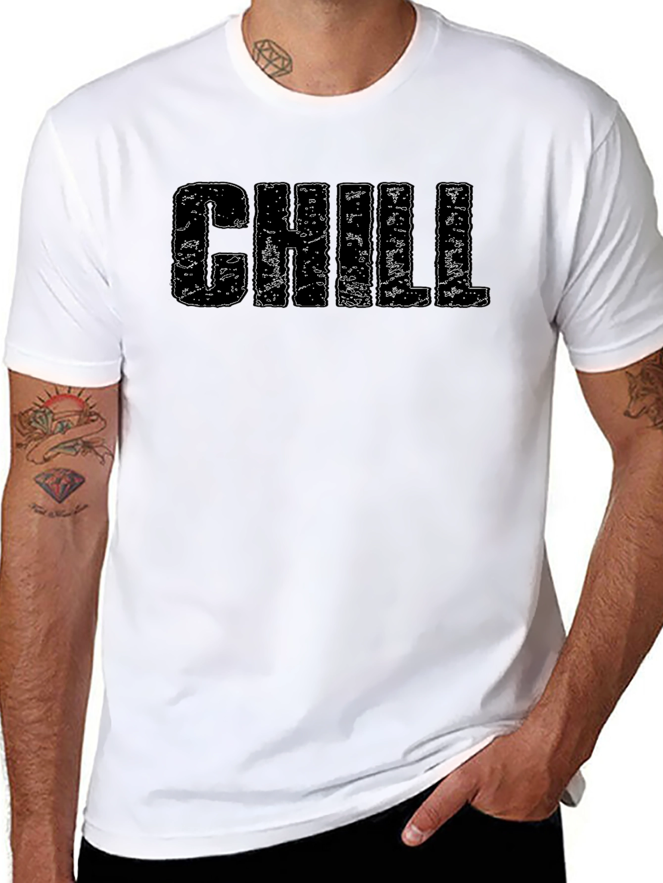 Chill Graphic Print Crew Neck T-Shirt
