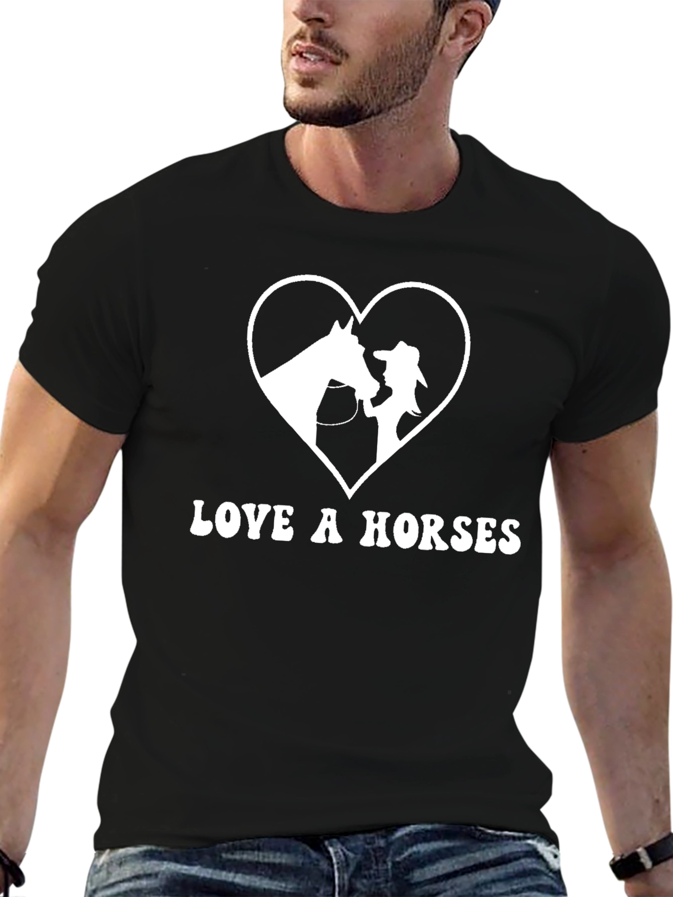 Love a Horses T-Shirt - Unisex Black Tee