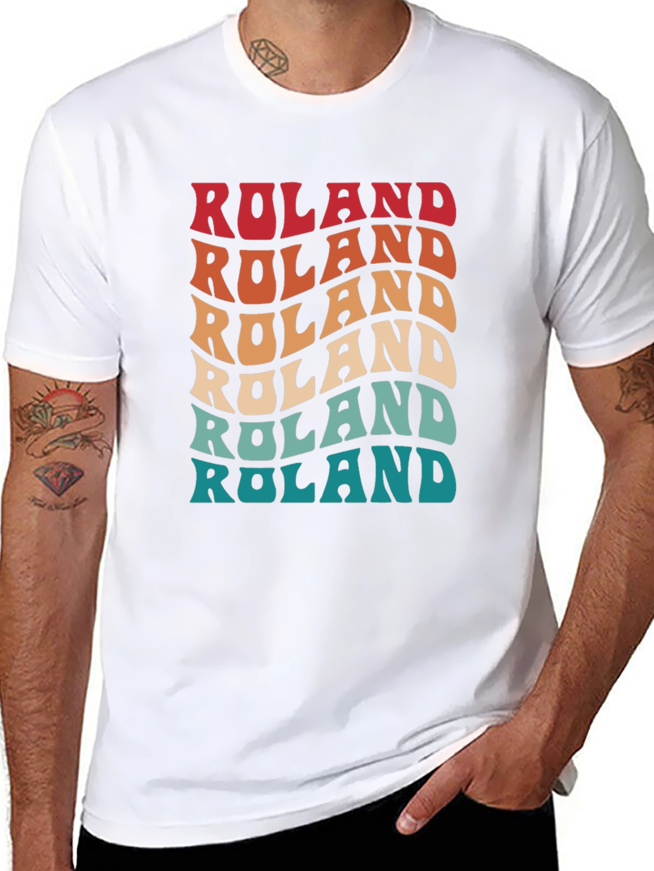 Roland Retro Wavy Text T-Shirt