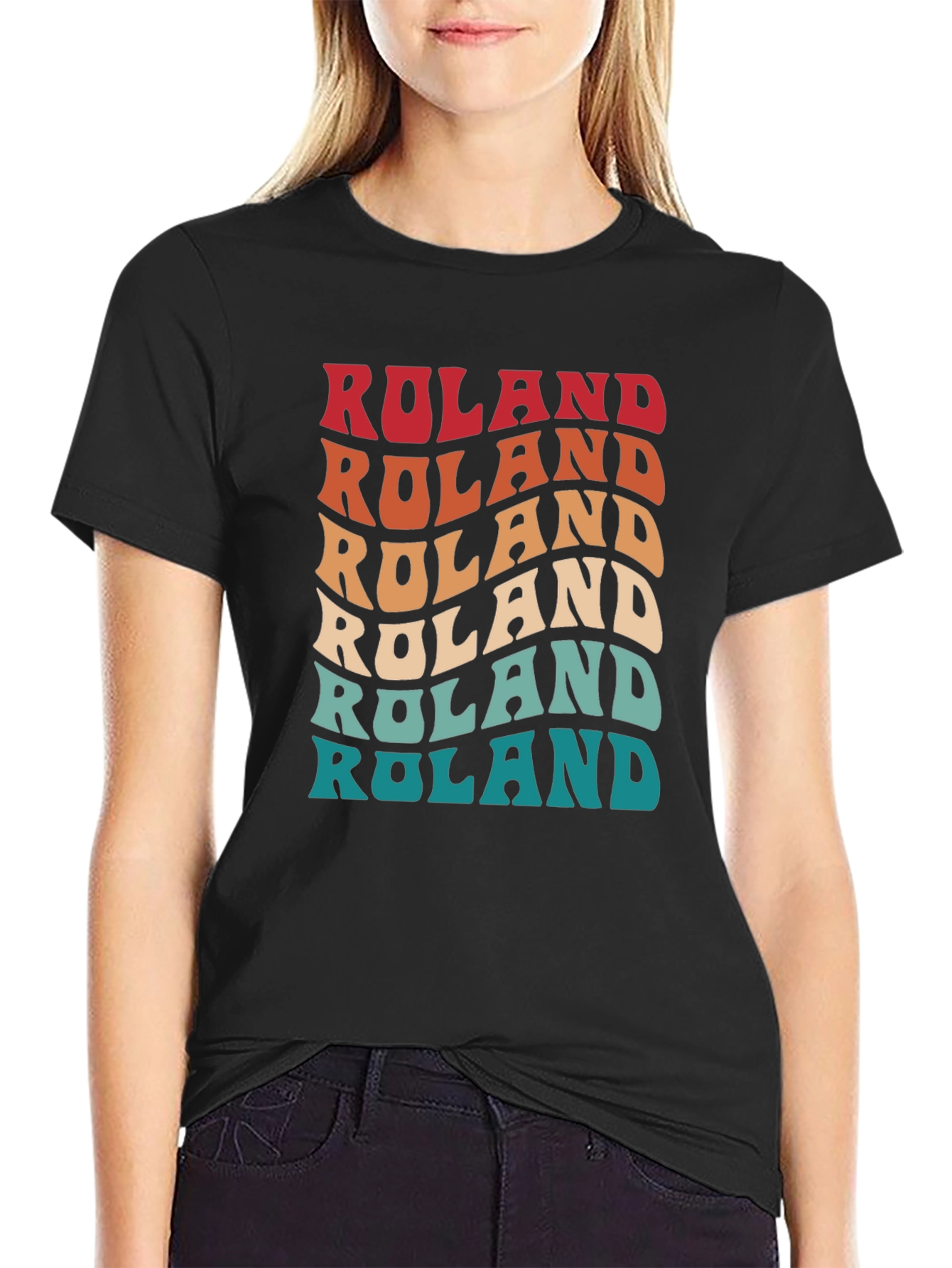 Roland Retro Wavy Text T-Shirt
