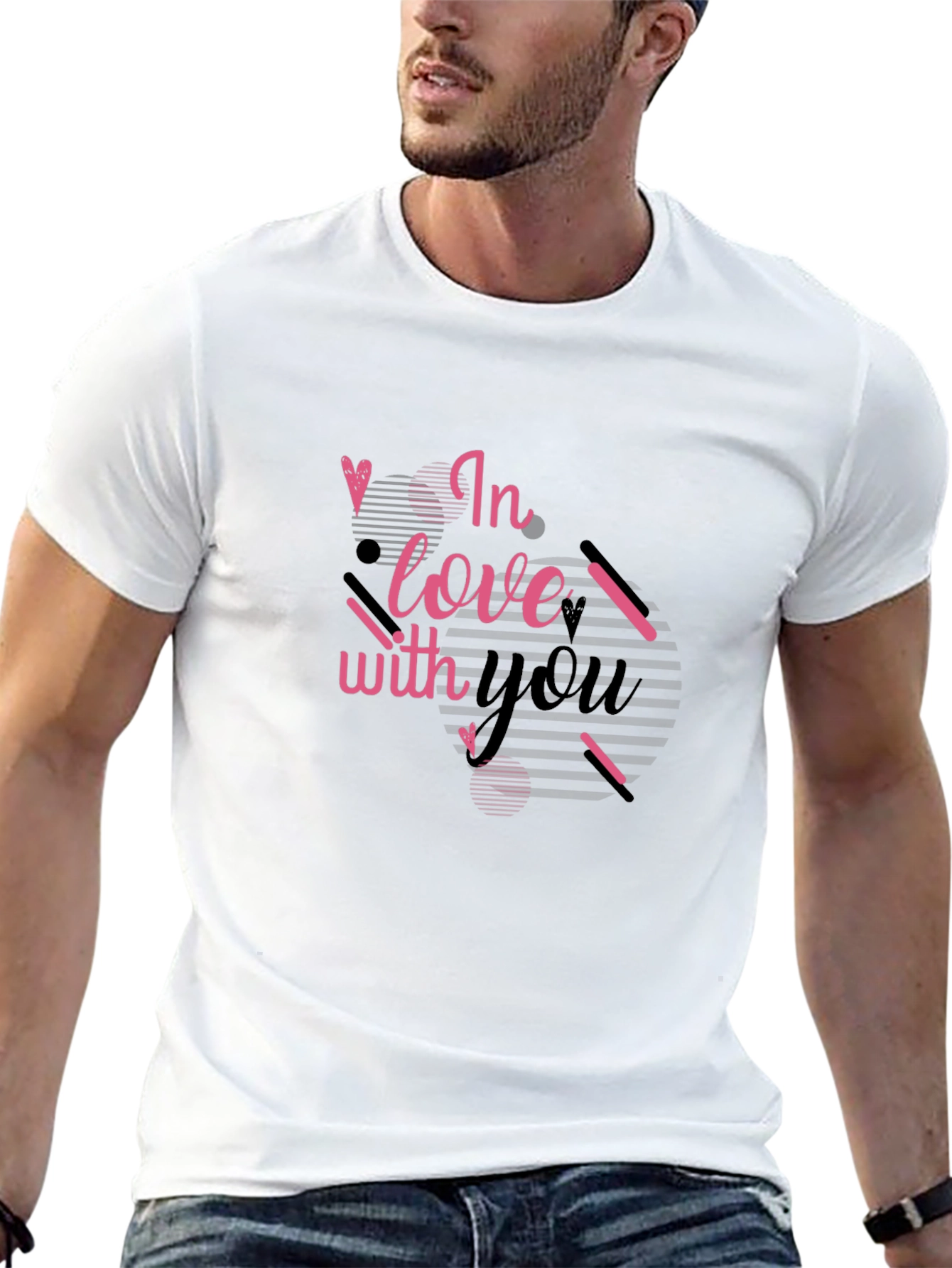 In Love With You Graphic Black T-Shirt