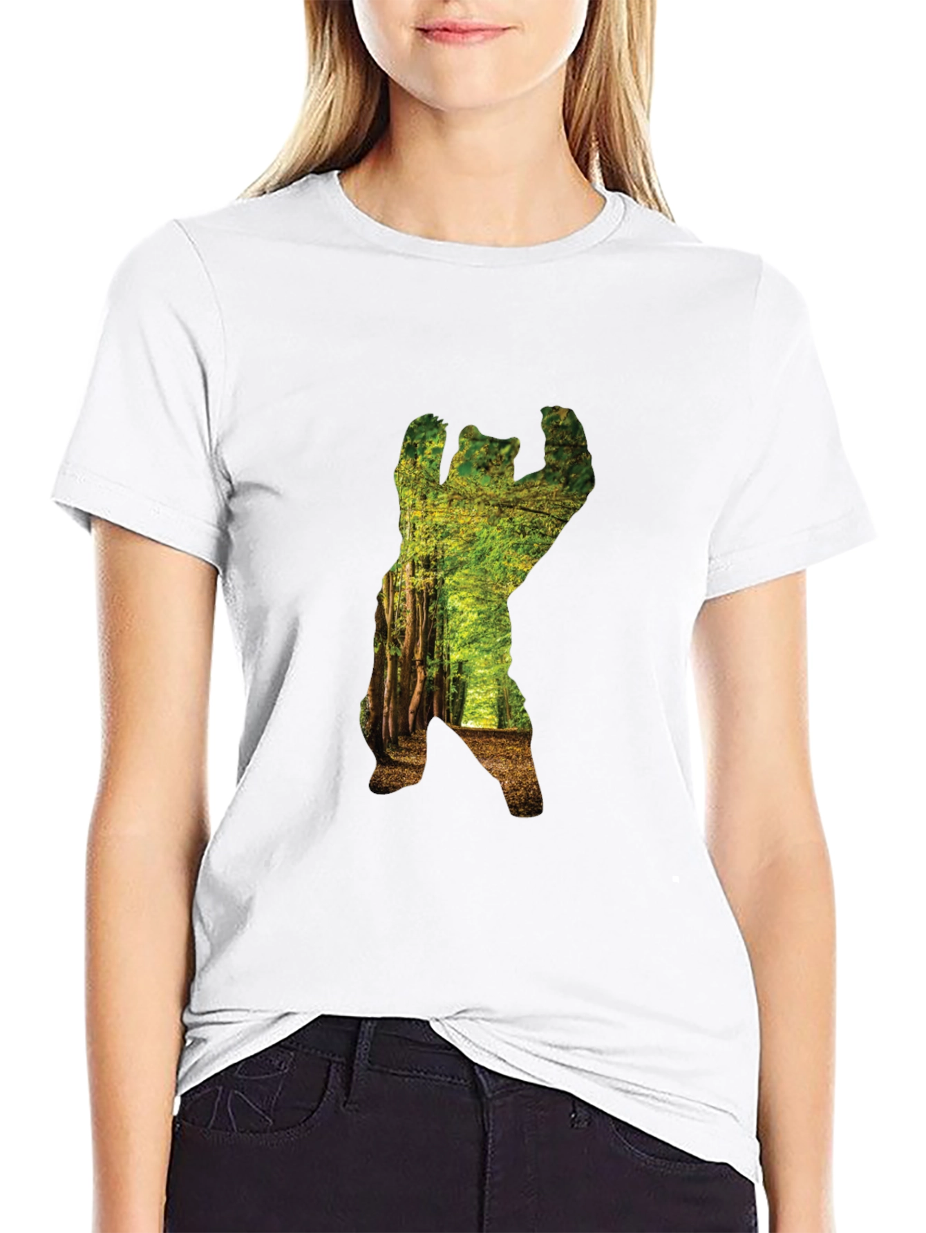 Nature Bear Graphic Tee - Black