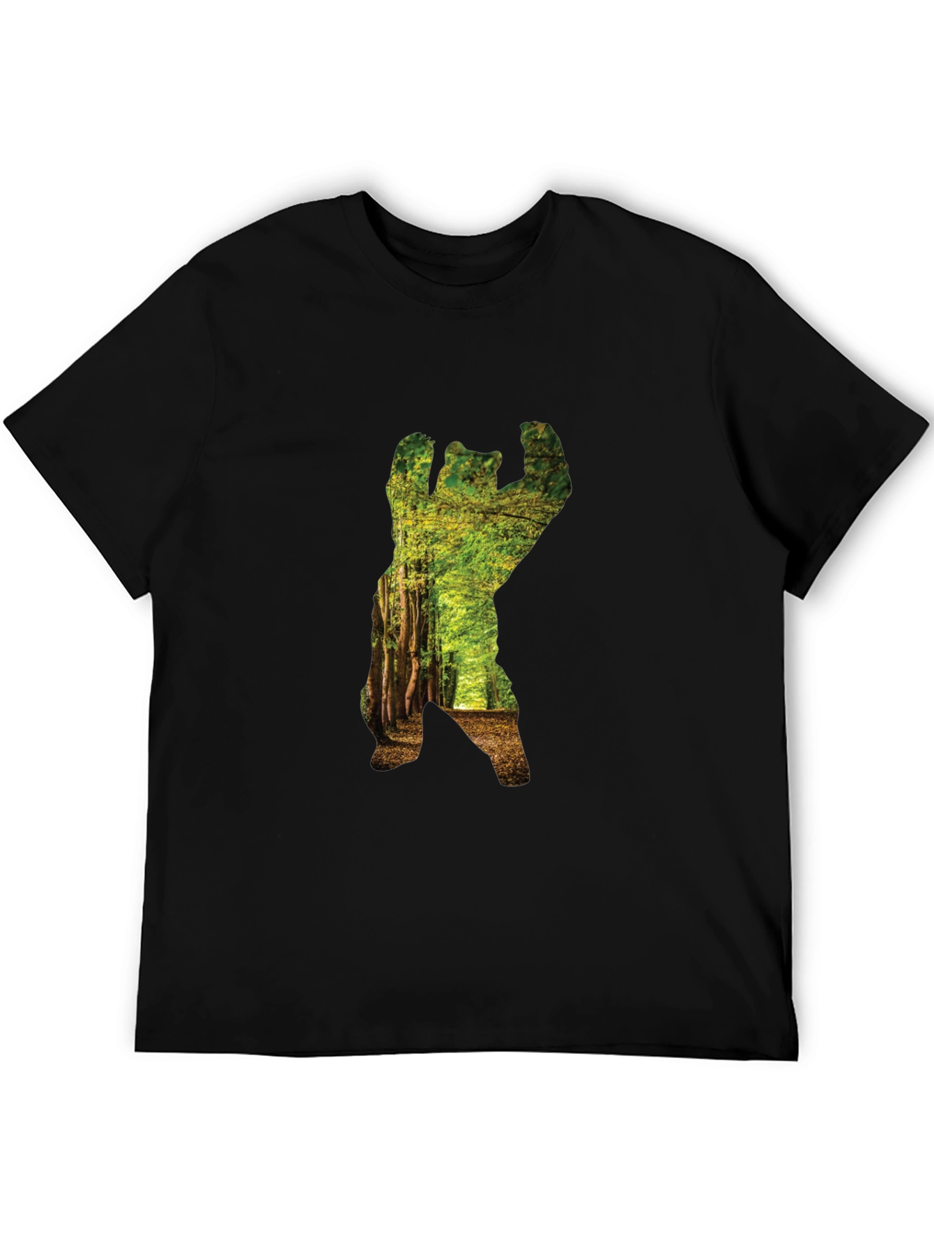 Nature Bear Graphic Tee - Black