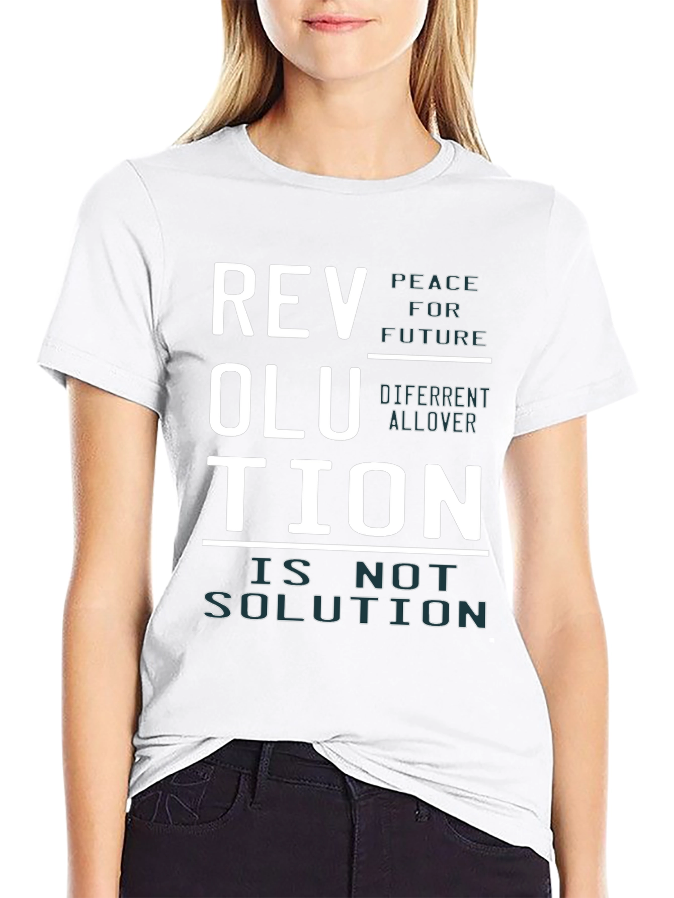 Revolution Slogan T-Shirt - Peace for Future