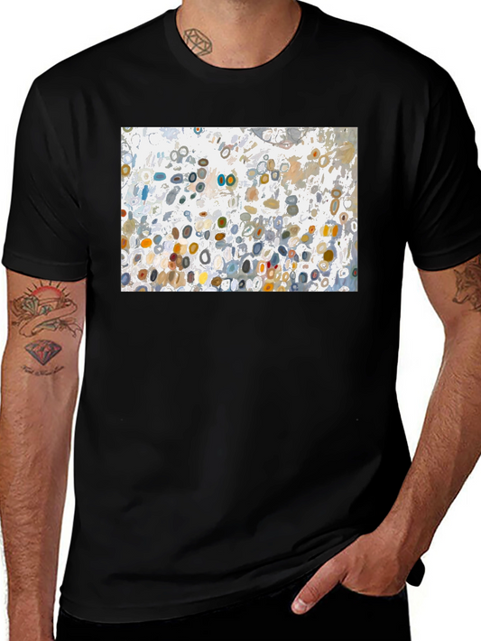 Abstract Circle Pattern Black T-Shirt