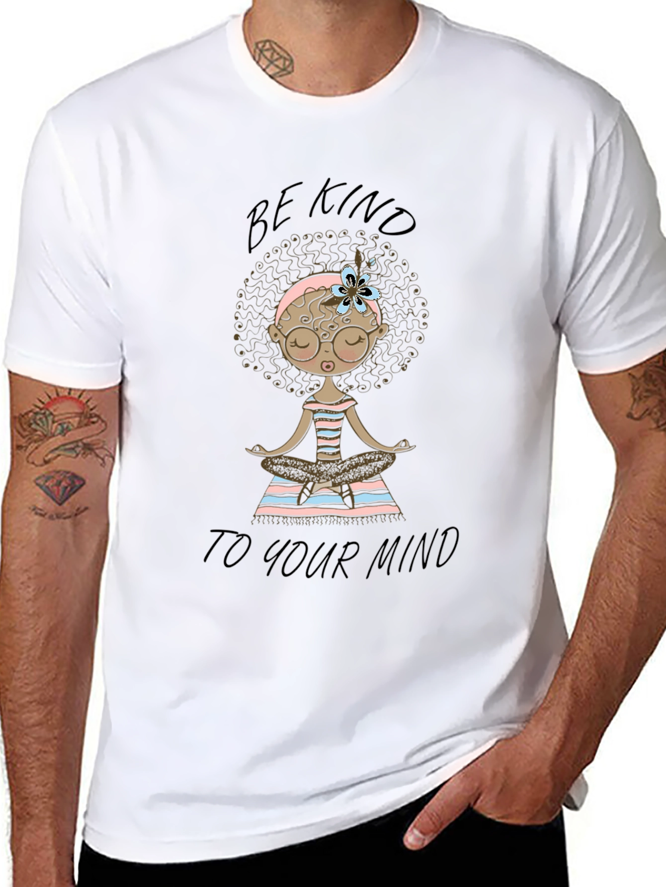 Be Kind To Your Mind Black Graphic T-Shirt