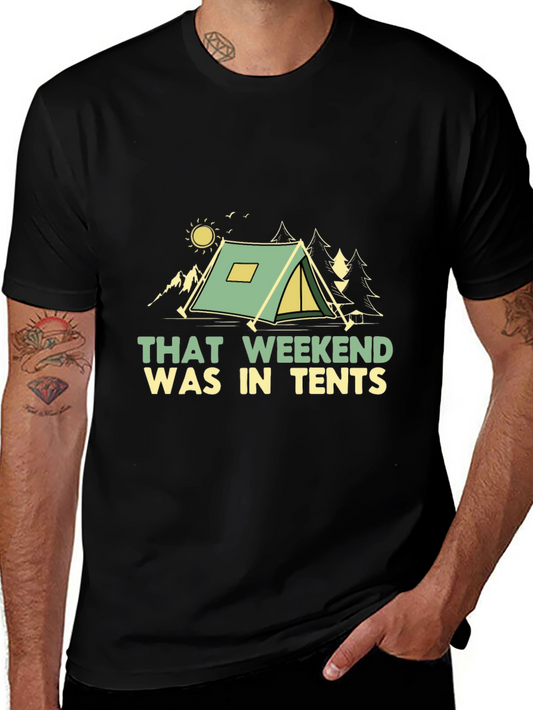 Camping Tent Humor Graphic T-Shirt - Weekend In Tents