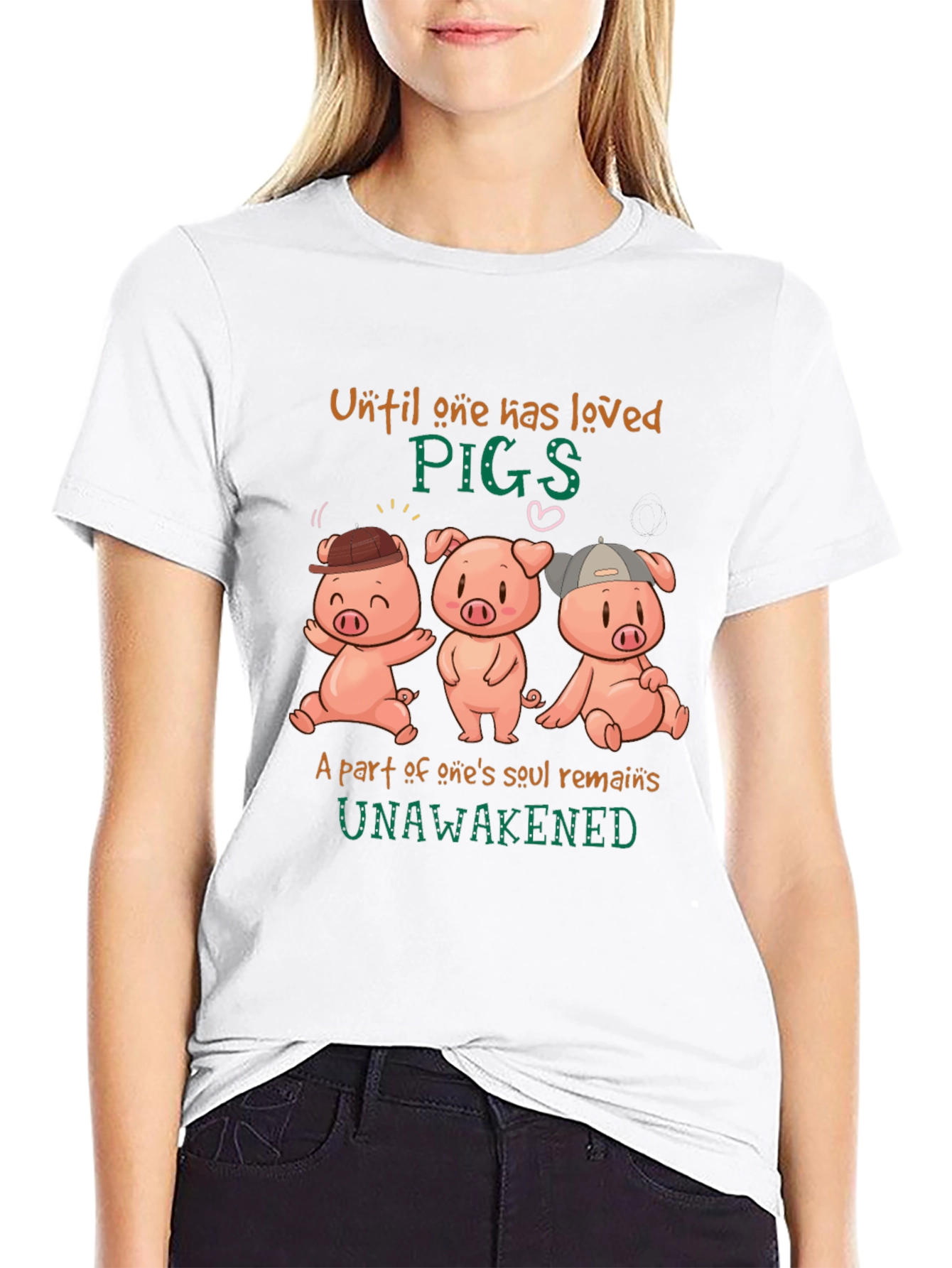 Cute Pig Graphic T-Shirt - Unisex Black Tee