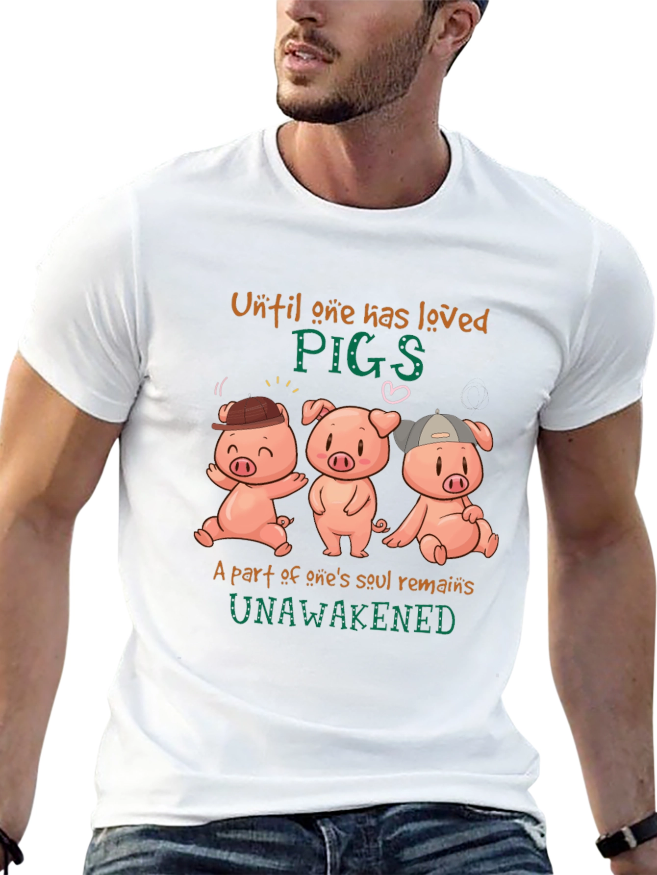 Cute Pig Graphic T-Shirt - Unisex Black Tee
