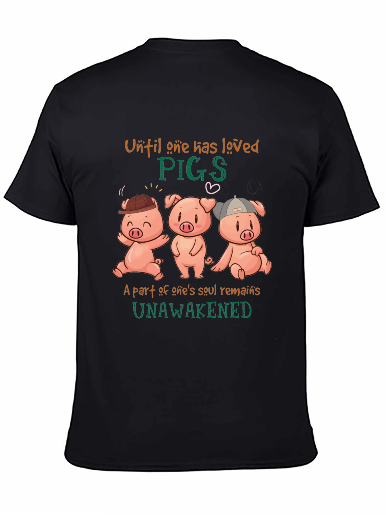 Cute Pig Graphic T-Shirt - Unisex Black Tee