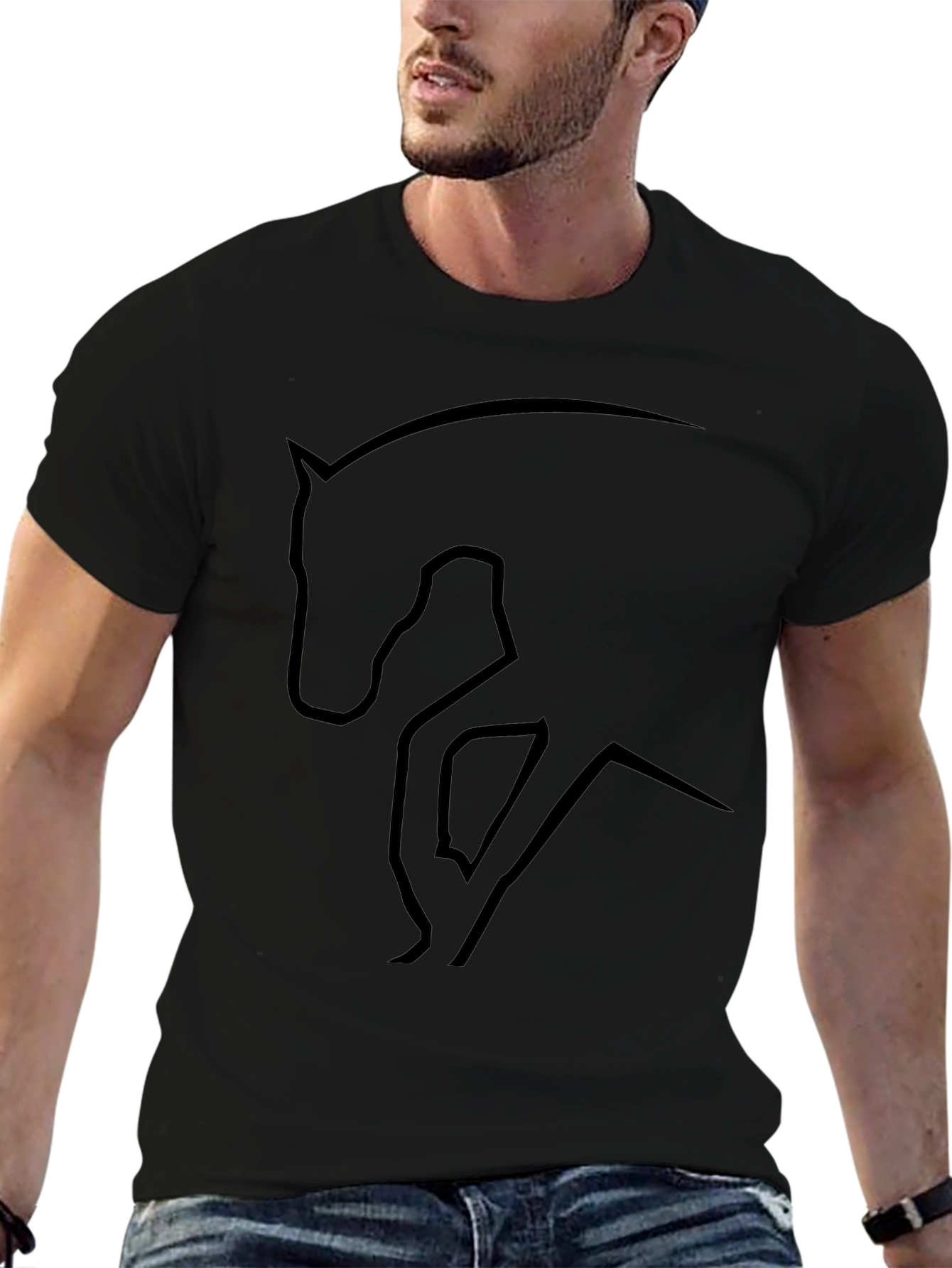 Black Horse Silhouette T-Shirt
