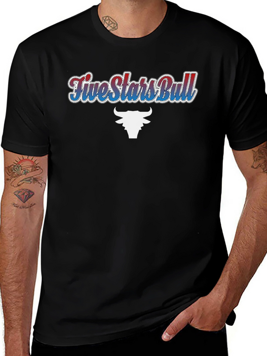 Five Stars Bull Black T-Shirt