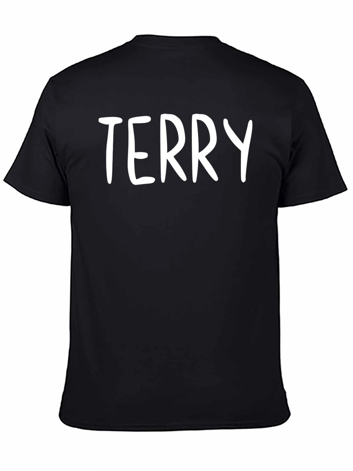 Mens Terry Crew Neck Graphic Tee - Black