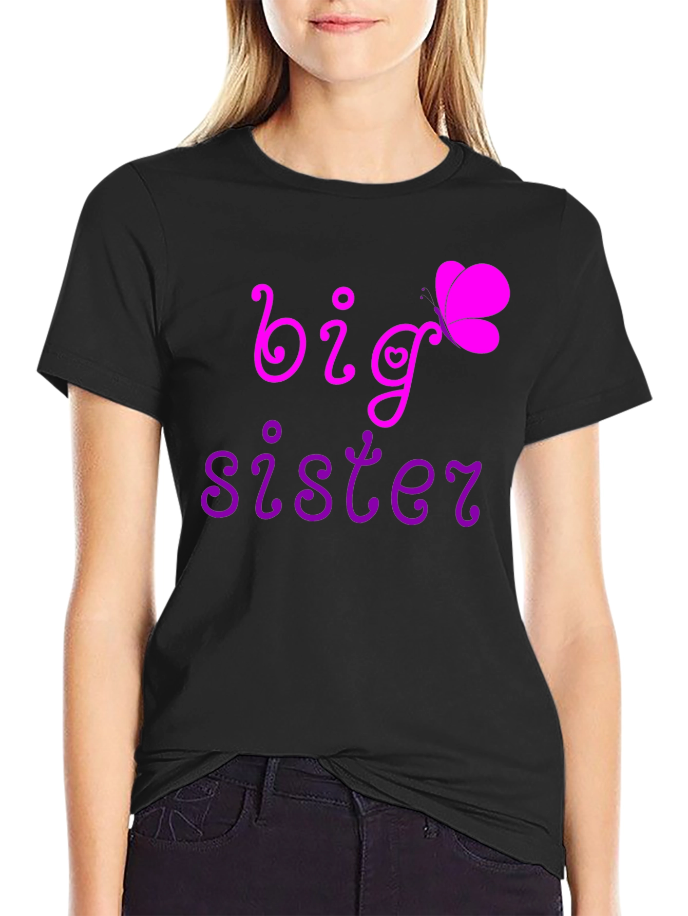 Big Sister T-Shirt Butterfly Design