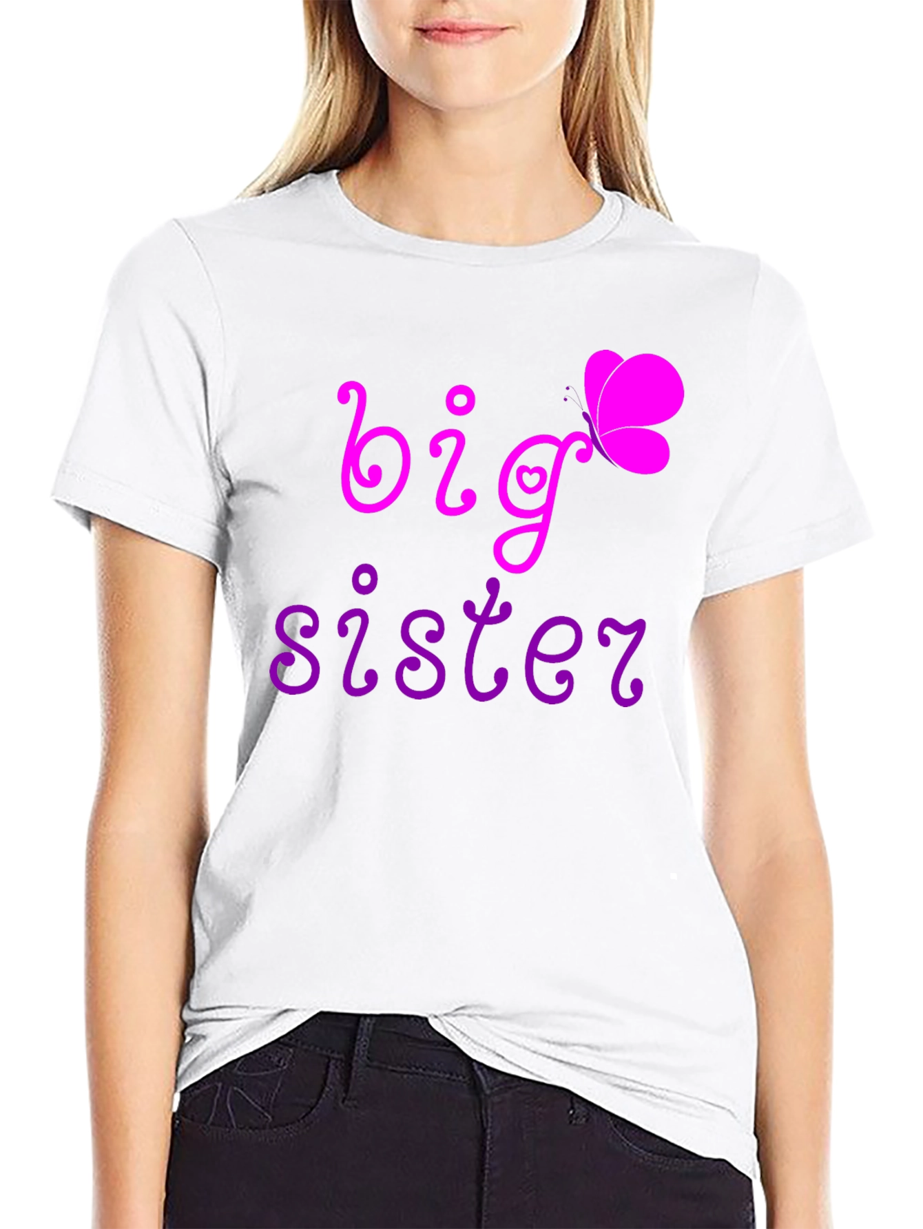 Big Sister T-Shirt Butterfly Design