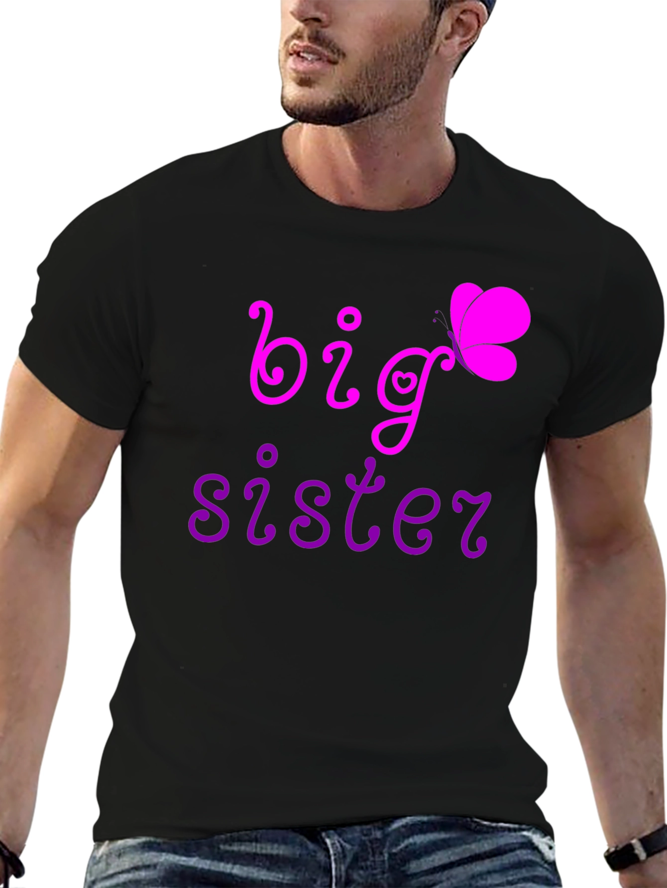 Big Sister T-Shirt Butterfly Design