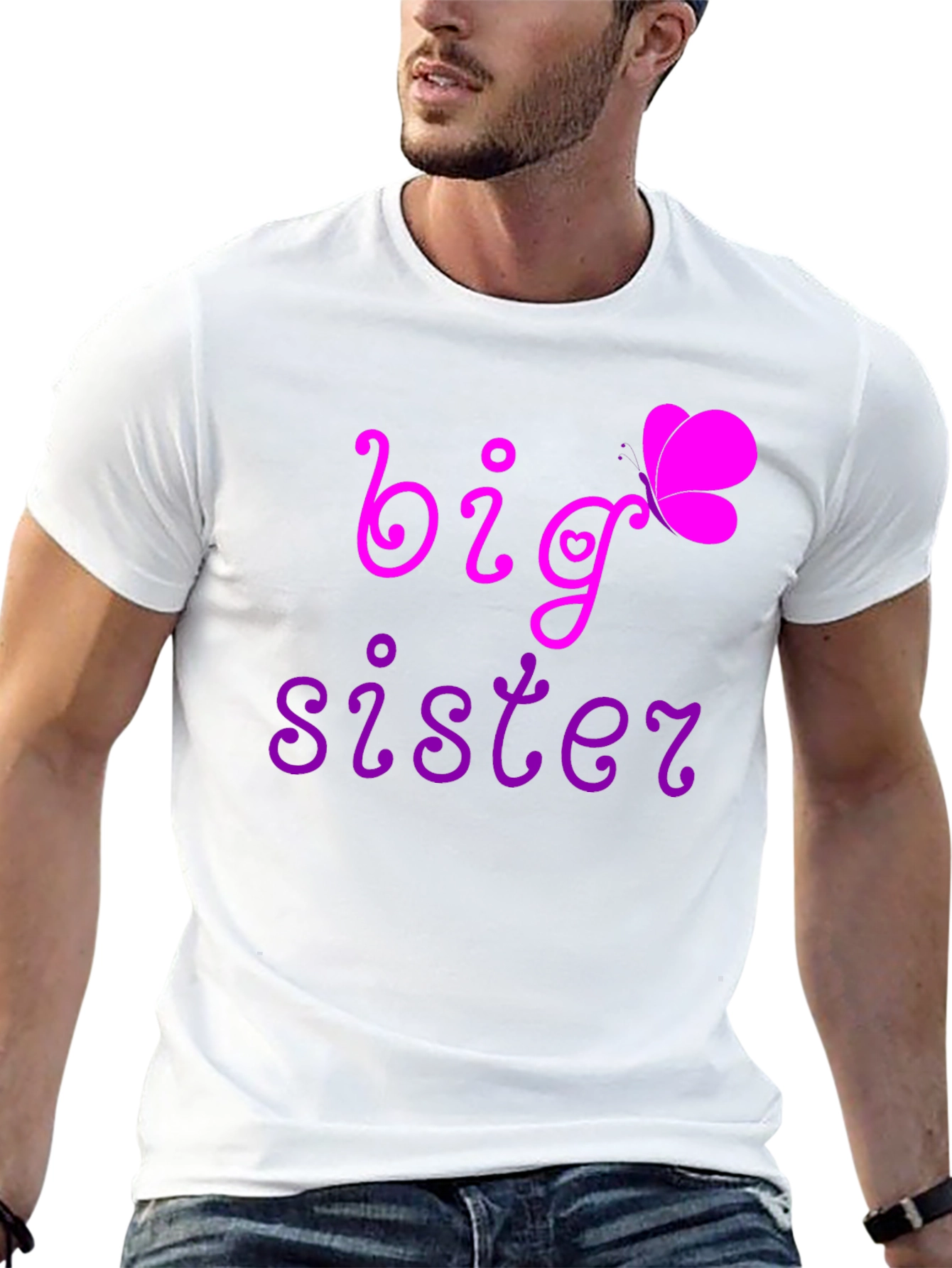 Big Sister T-Shirt Butterfly Design