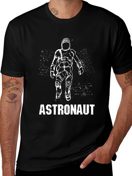 Astronaut Graphic Print Black T-Shirt