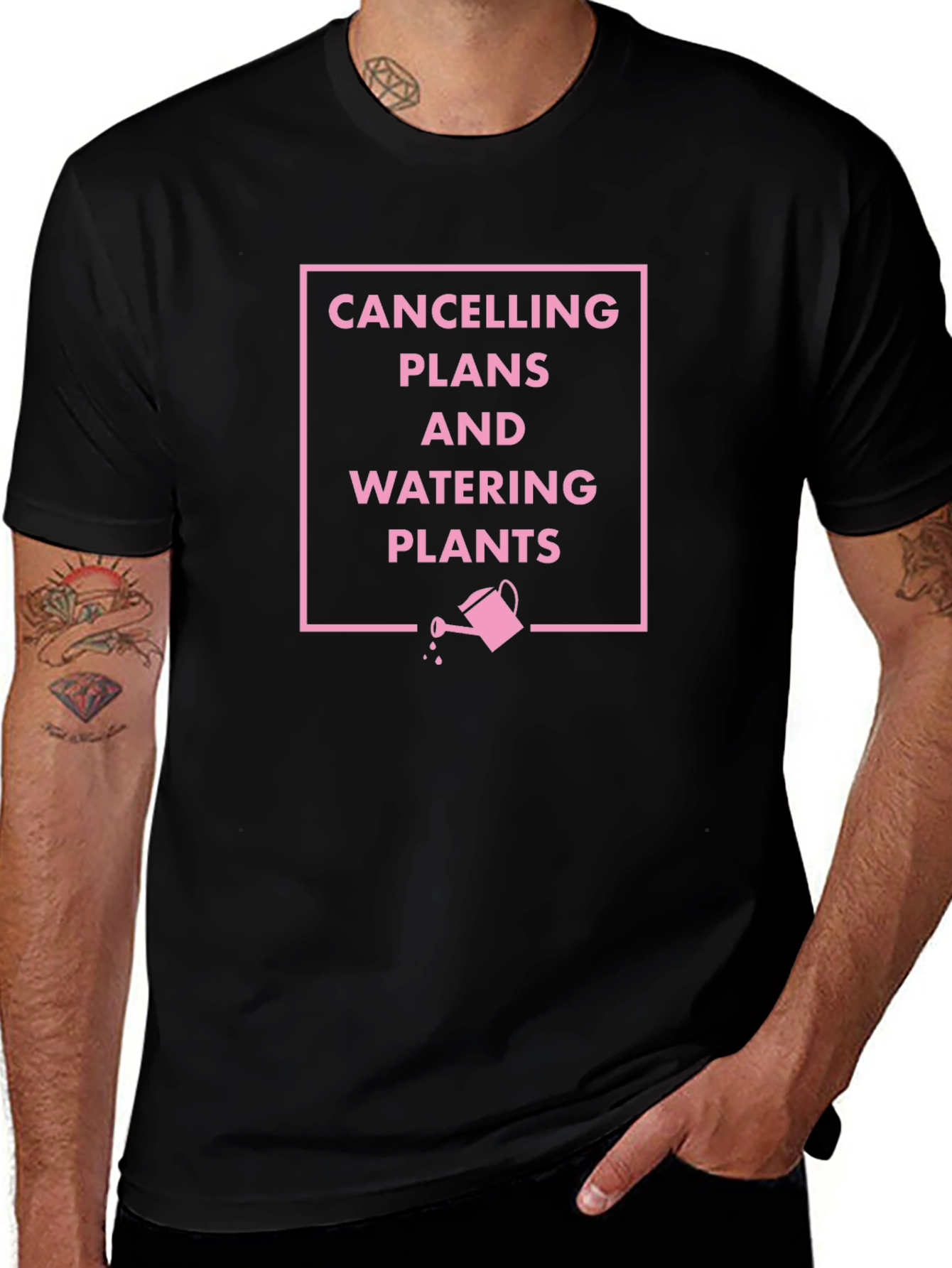 Cancelling Plans Watering Plants Graphic Tee