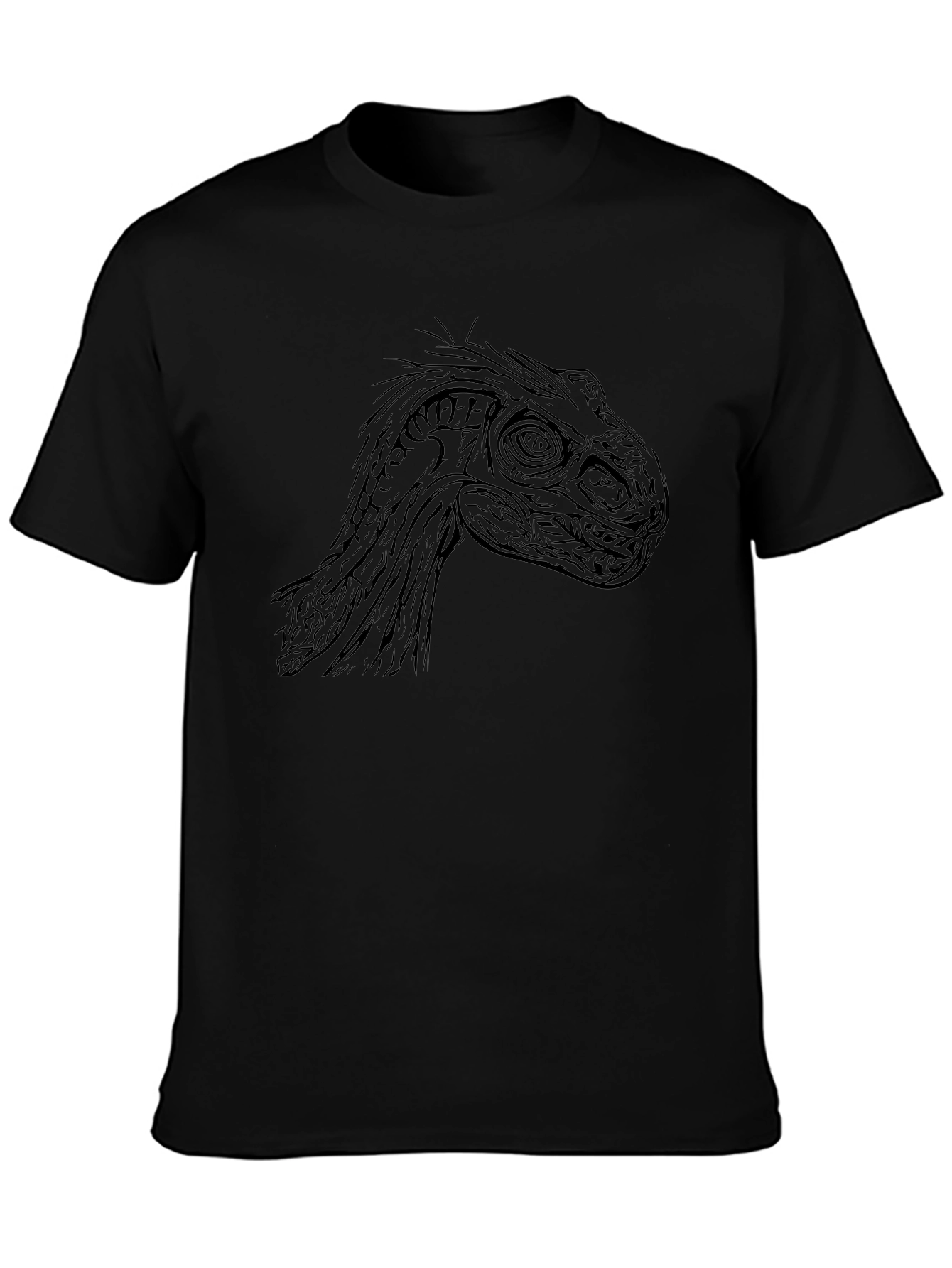Dino Head Graphic Tee - Cool Black T-Shirt