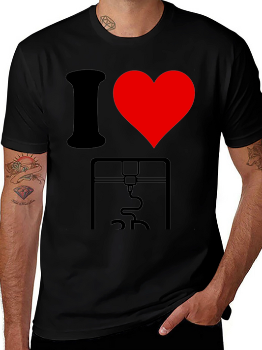 I Love 3D Printing Black T-Shirt