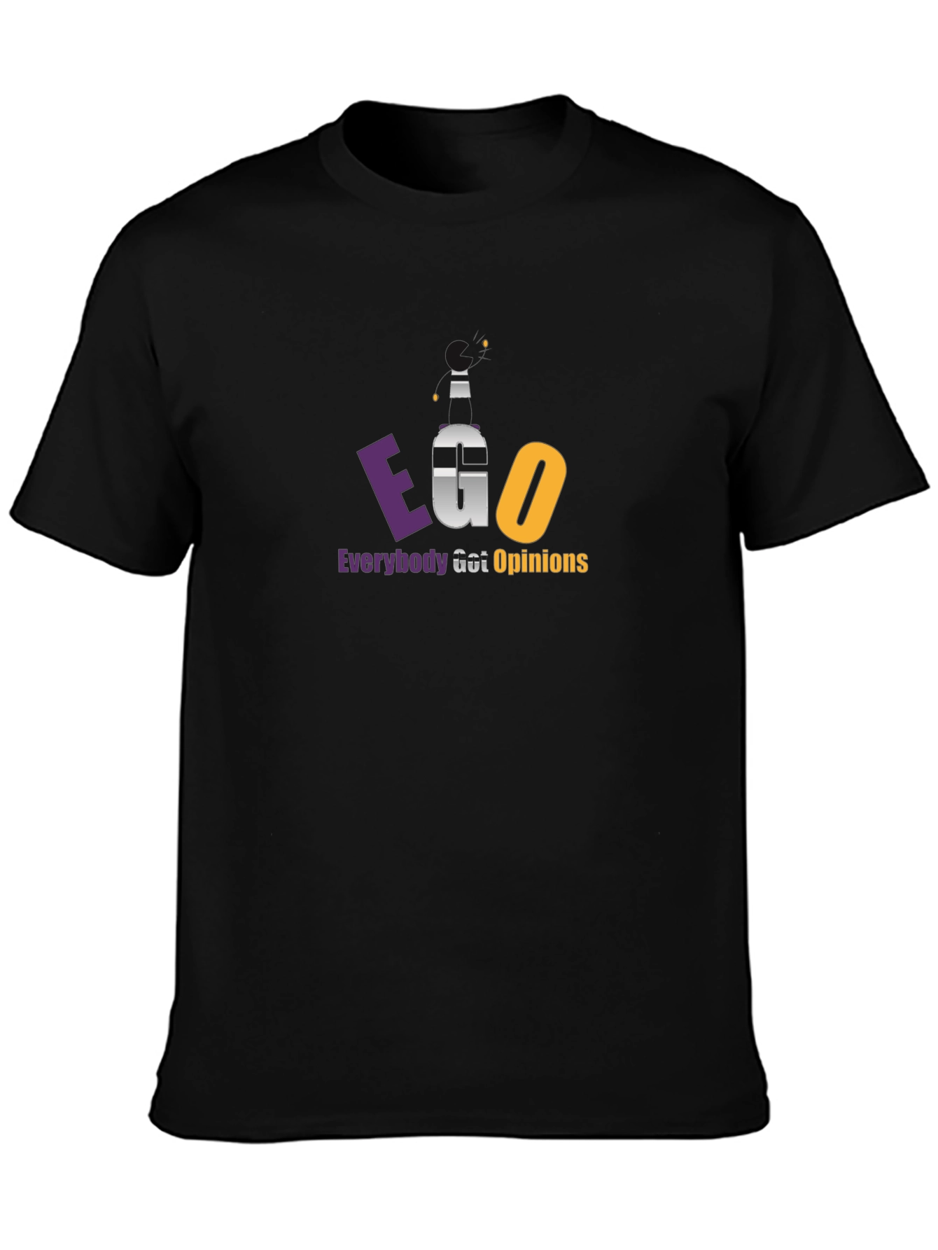 EGO Everybody Got Opinions Black T-Shirt