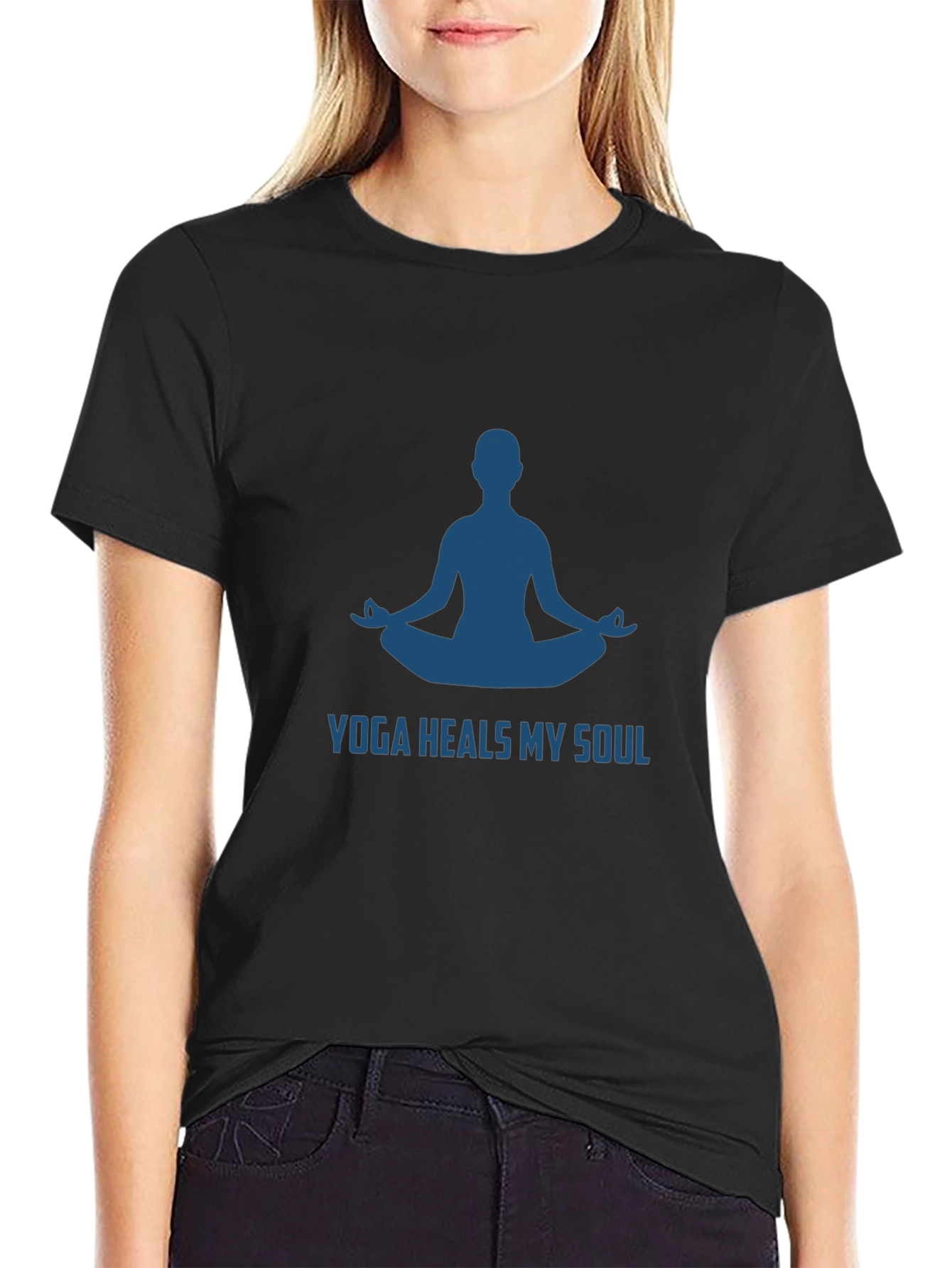 Yoga Heals My Soul Black T-Shirt