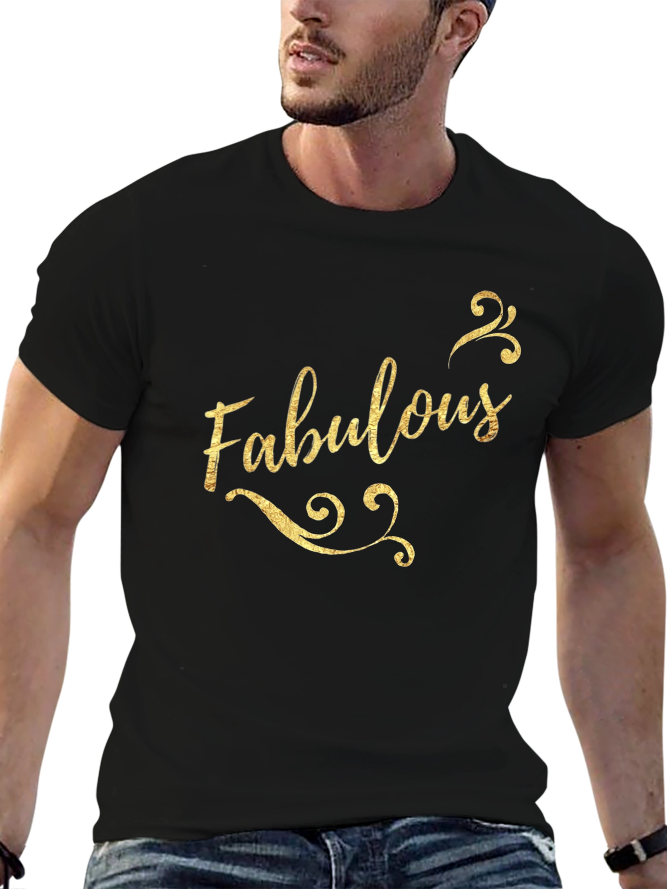 Fabulous Graphic Print Black Cotton Tee