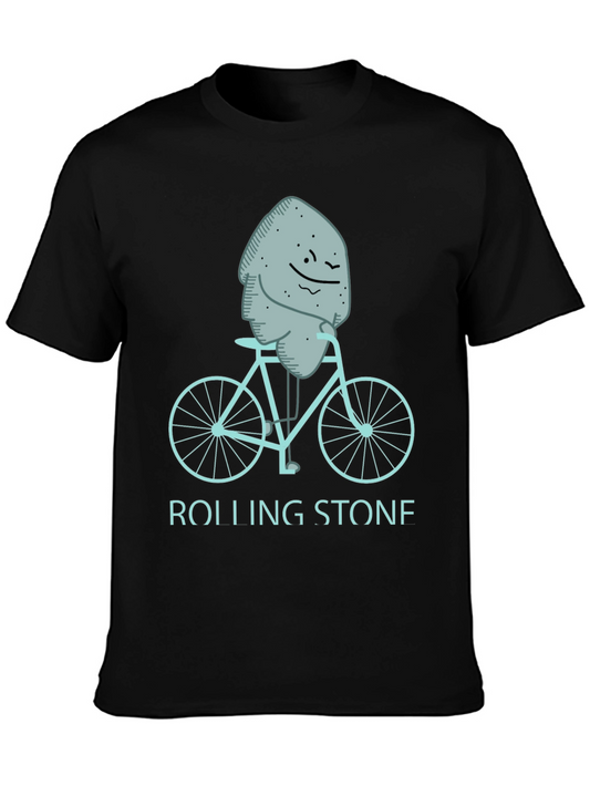 Rolling Stone Funny T-Shirt - Rock On Bike Graphic Tee