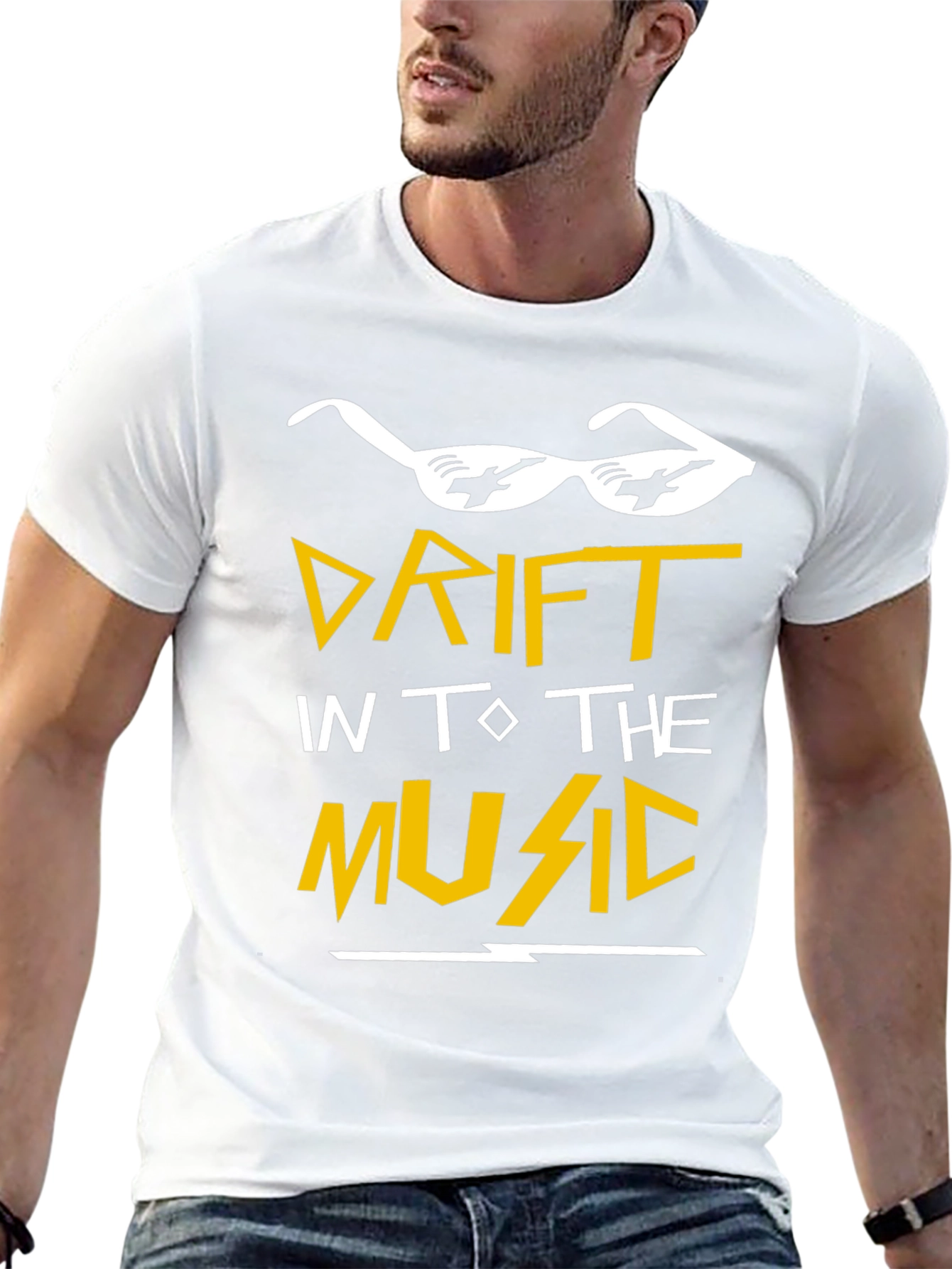 Drift Into the Music Graphic Tee - Black