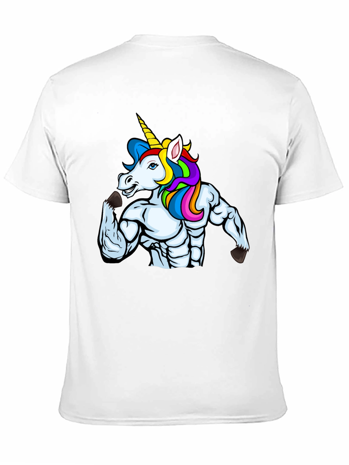 Muscular Unicorn Graphic Black T-Shirt