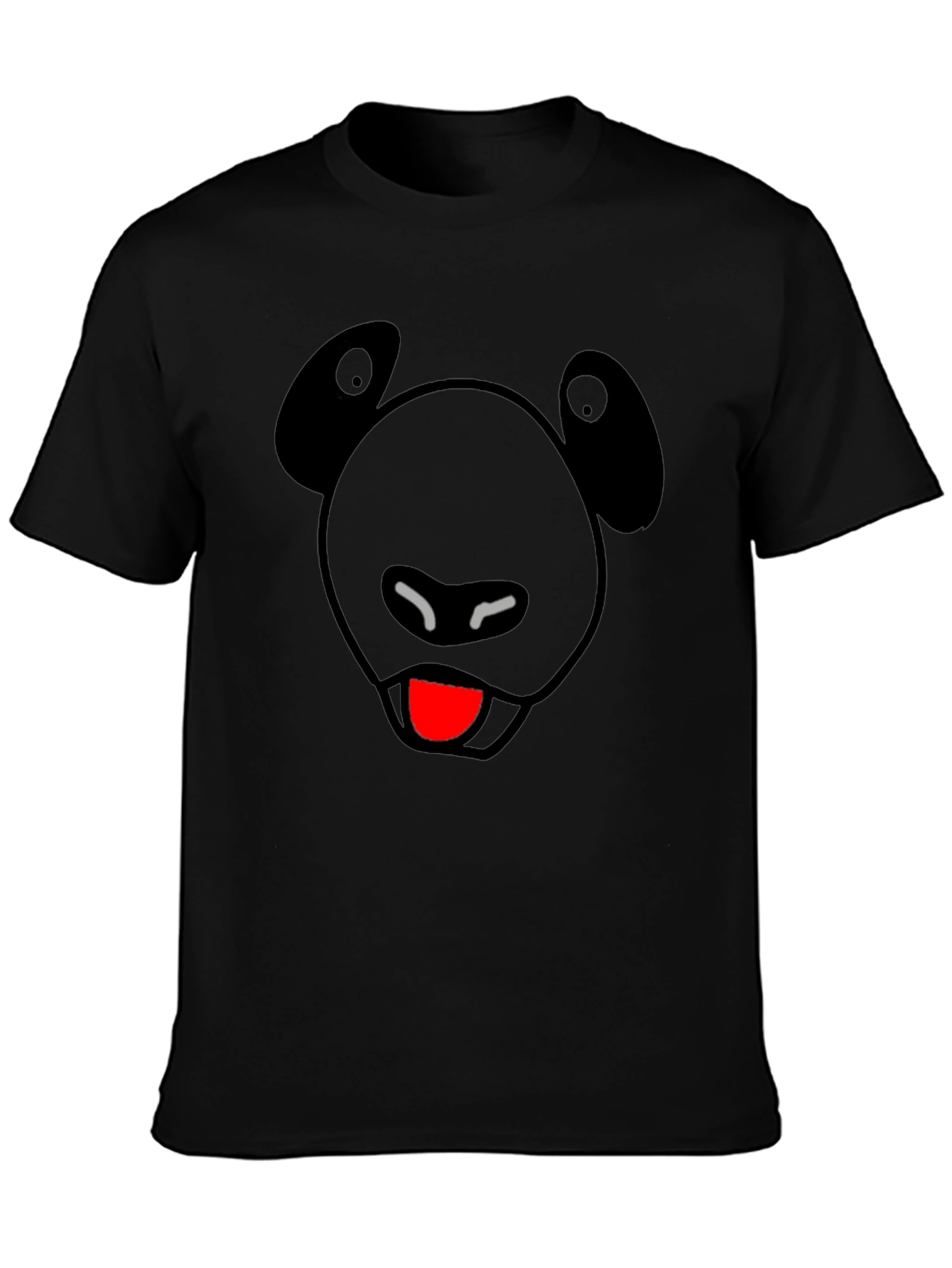 Funny Panda Face Black Graphic Tee