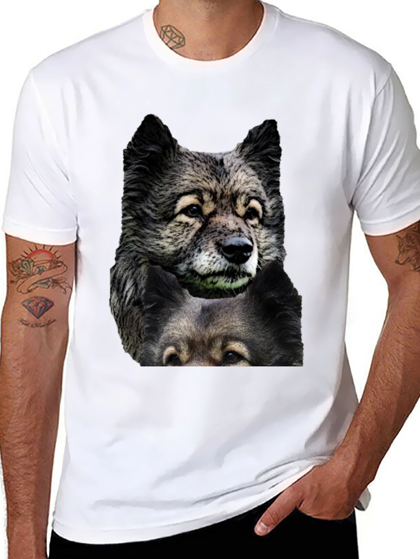 Dog Graphic Print T-Shirt | Mens Black Tee