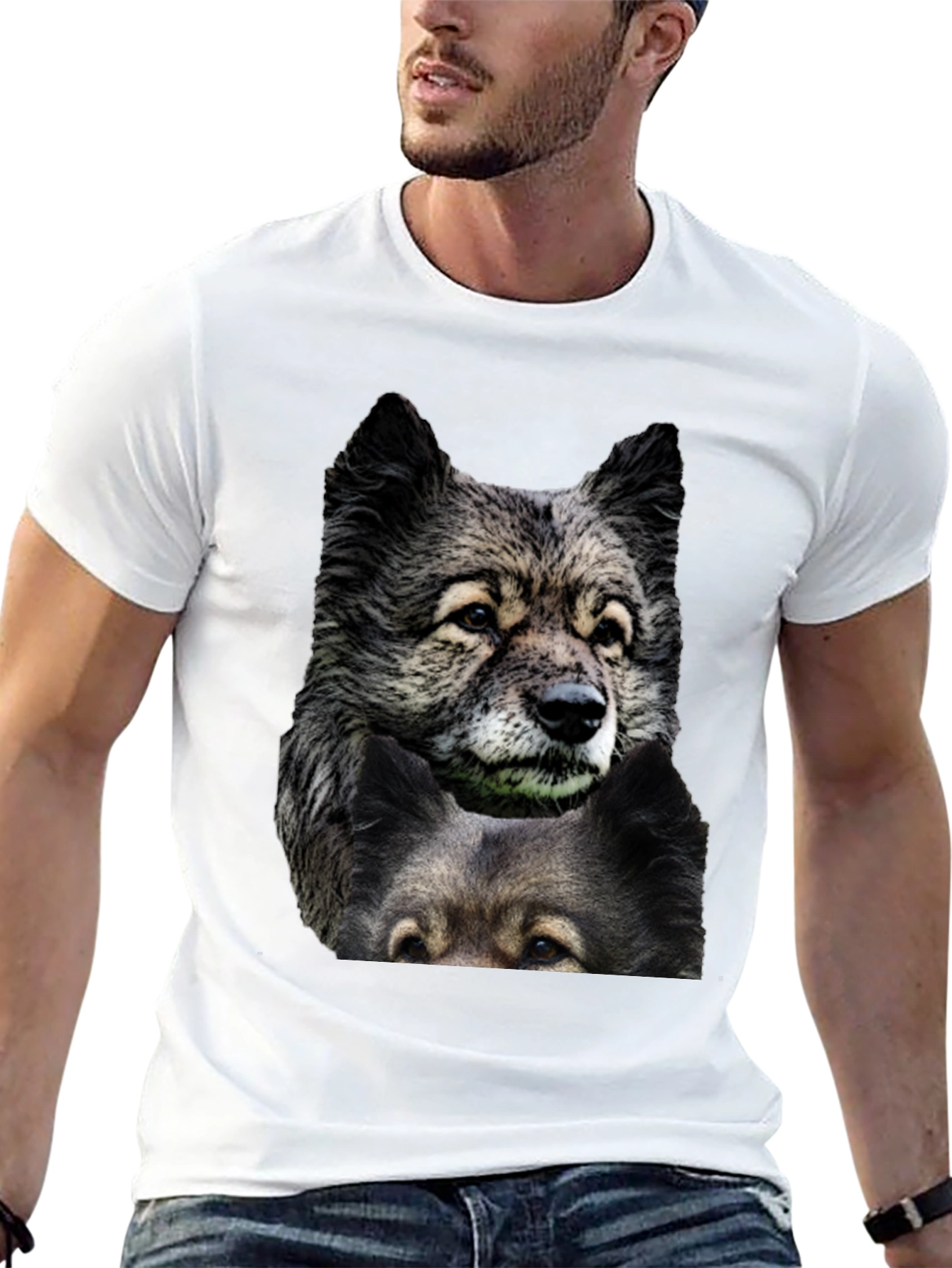 Dog Graphic Print T-Shirt | Mens Black Tee