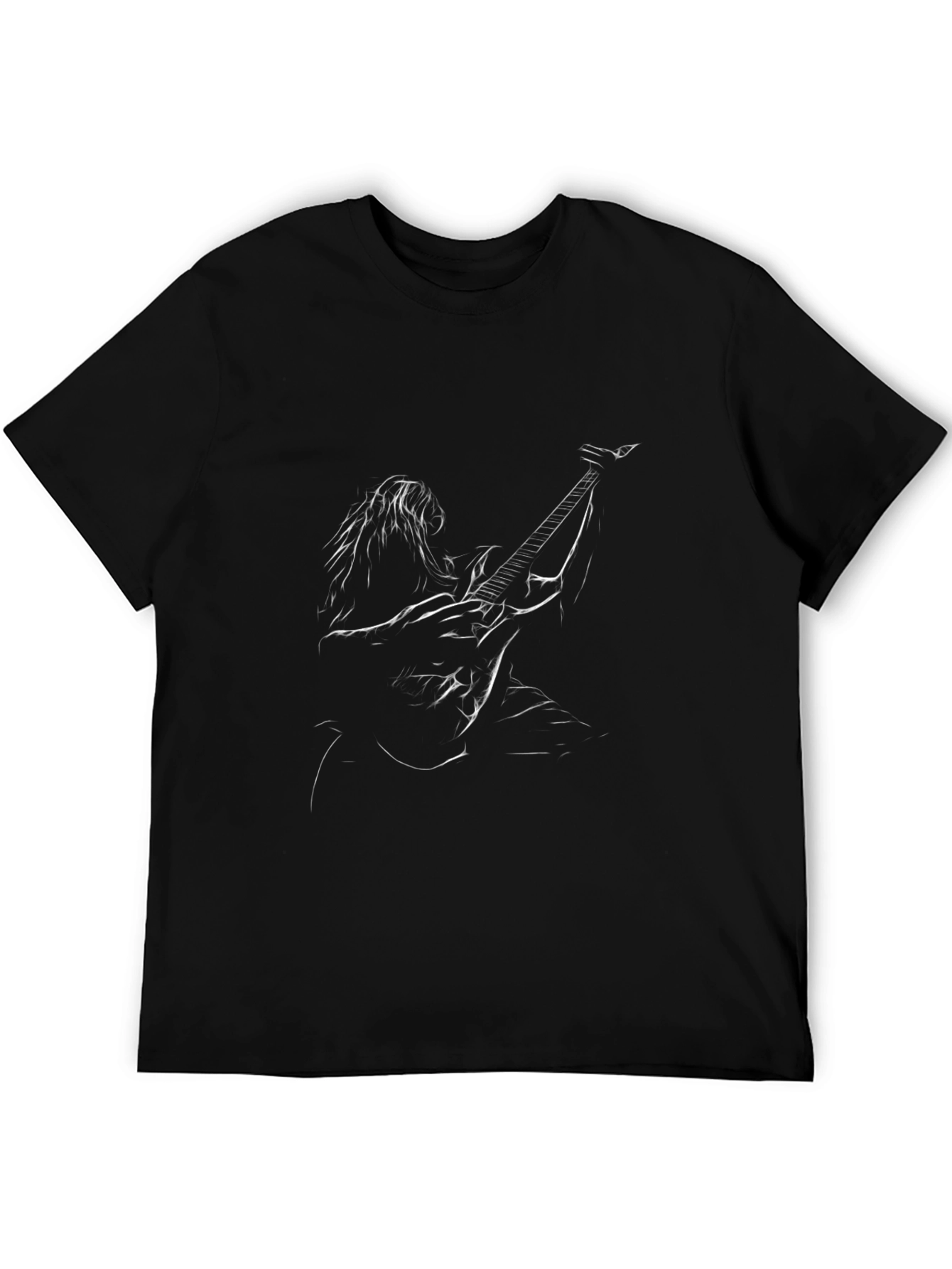 Guitarist Graphic Tee - Black Cotton Blend