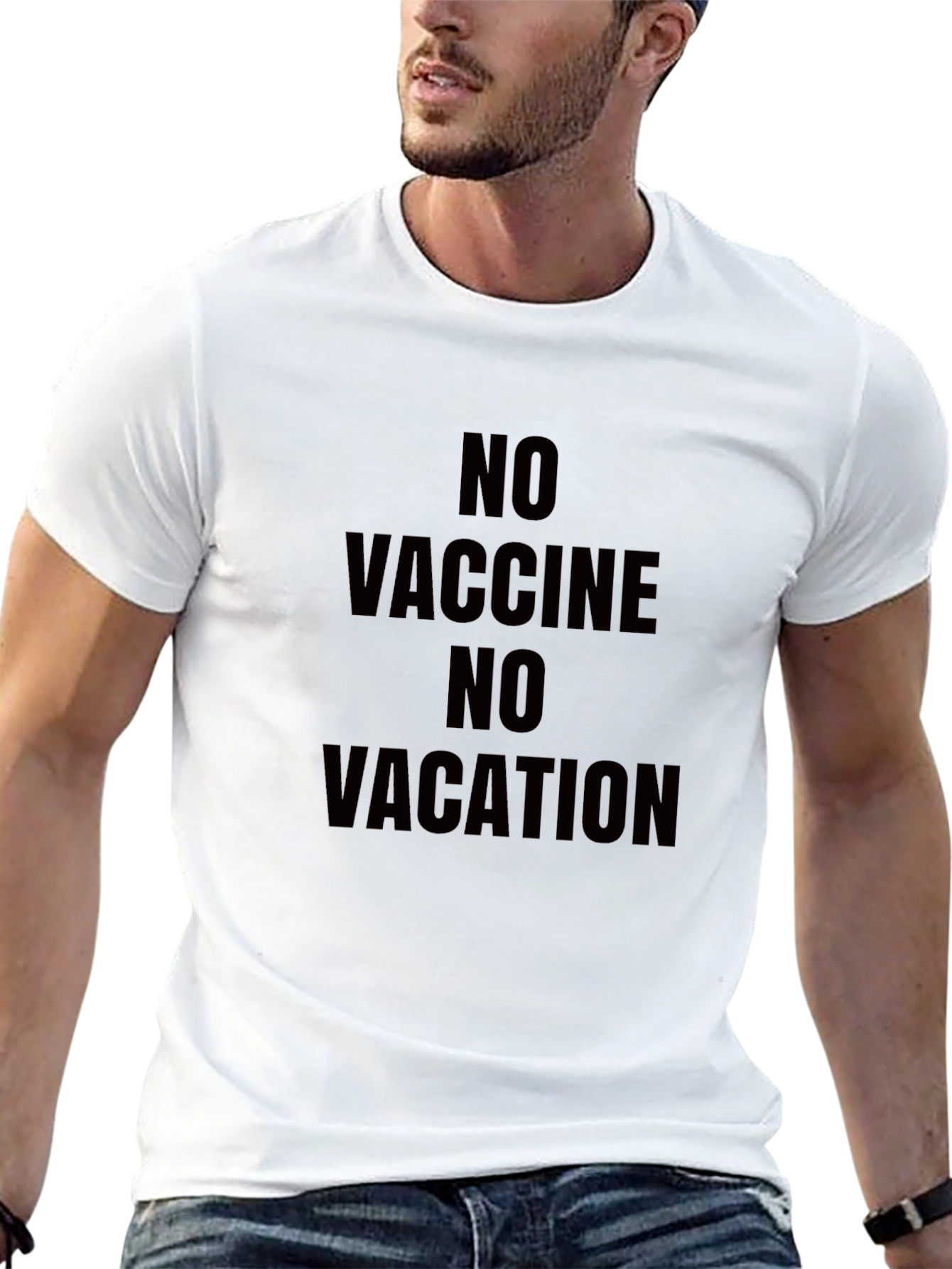 No Vaccine No Vacation Black T-Shirt