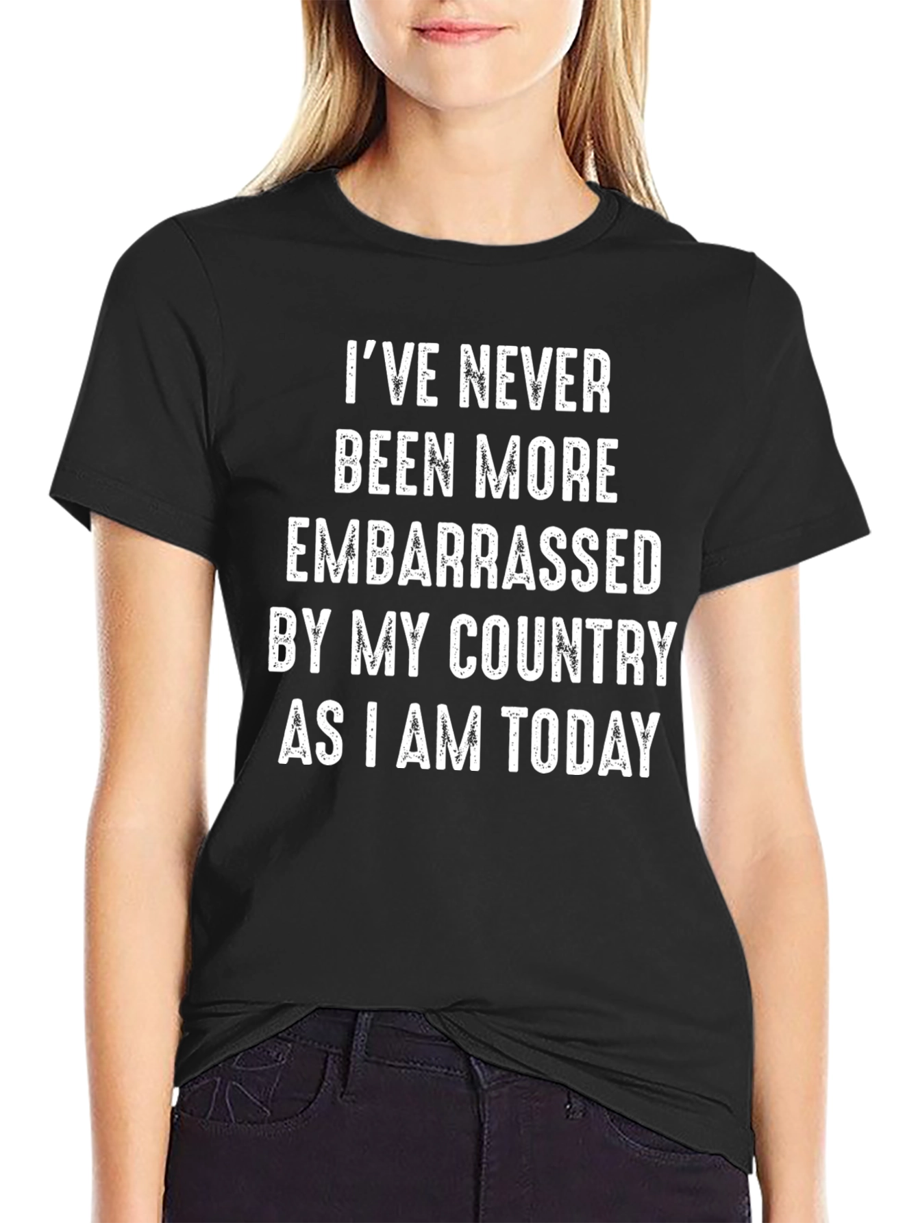 Embarrassed By My Country Graphic Tee - Black