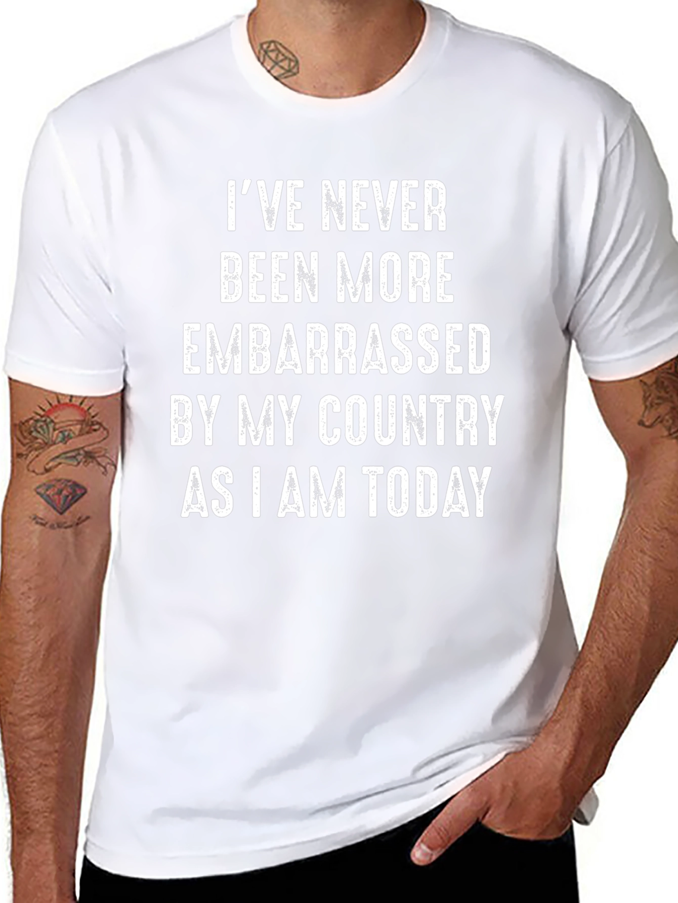 Embarrassed By My Country Graphic Tee - Black