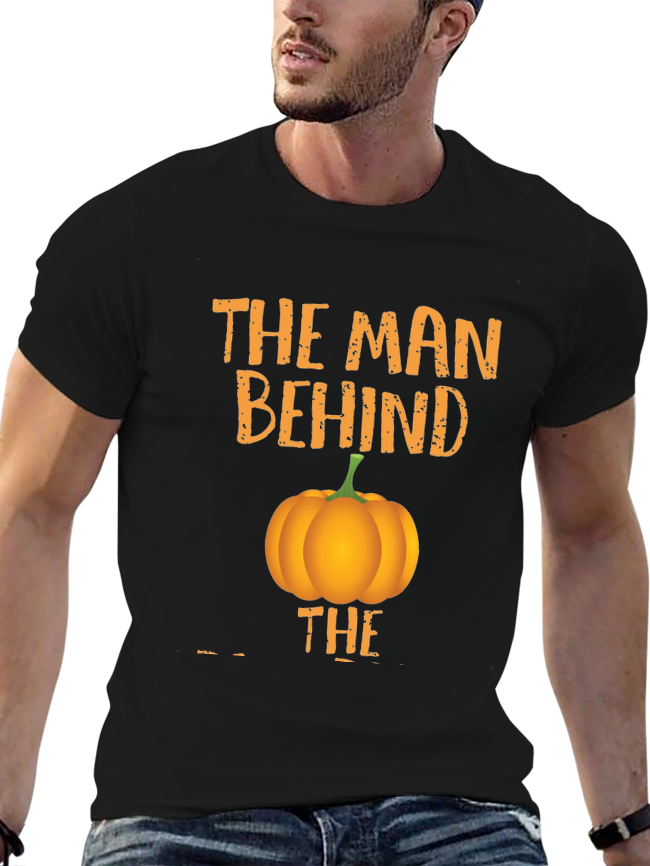 Man Behind the Pumpkin Halloween T-Shirt